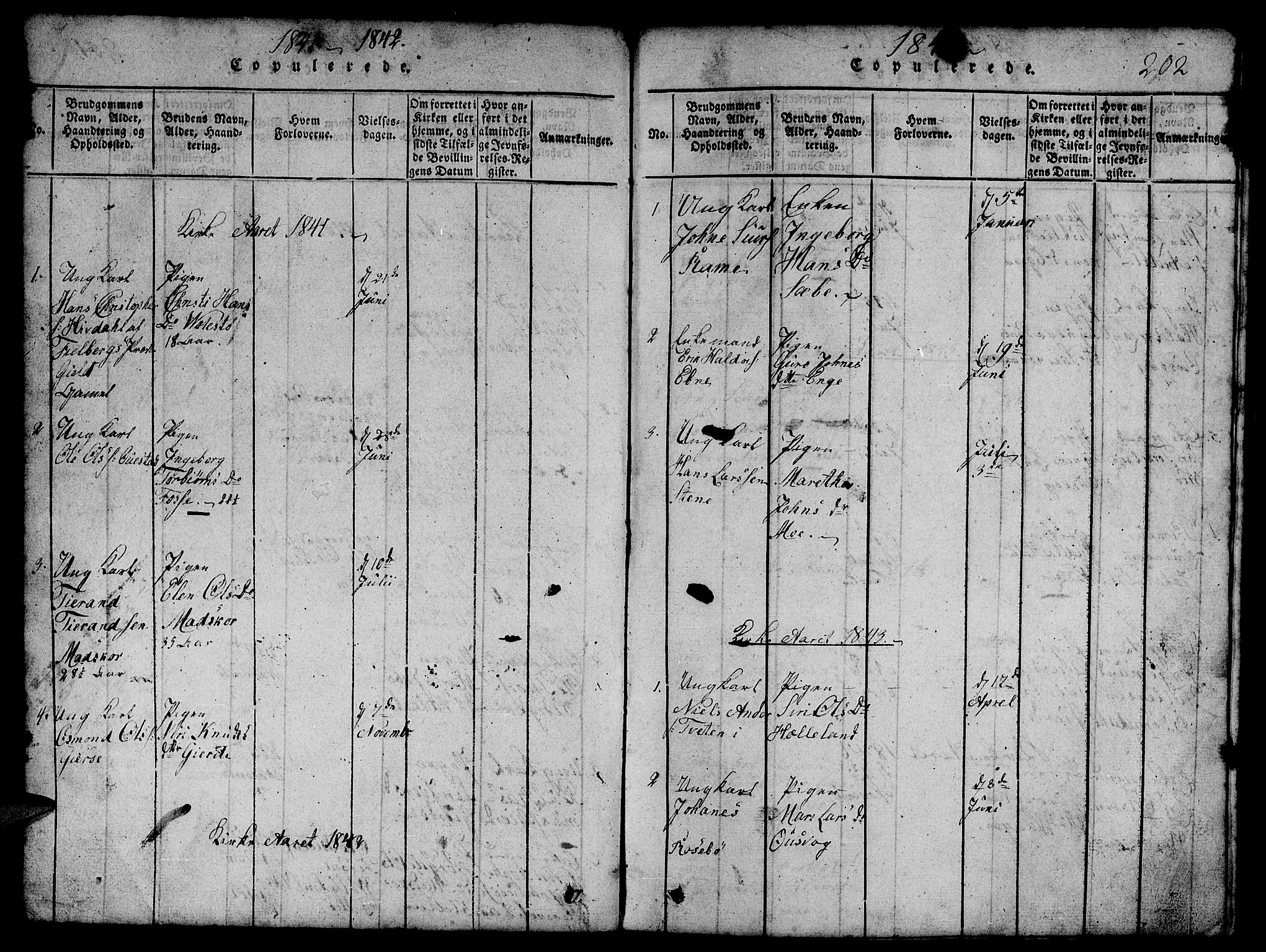 Etne sokneprestembete, SAB/A-75001/H/Hab: Parish register (copy) no. B 1, 1815-1850, p. 202