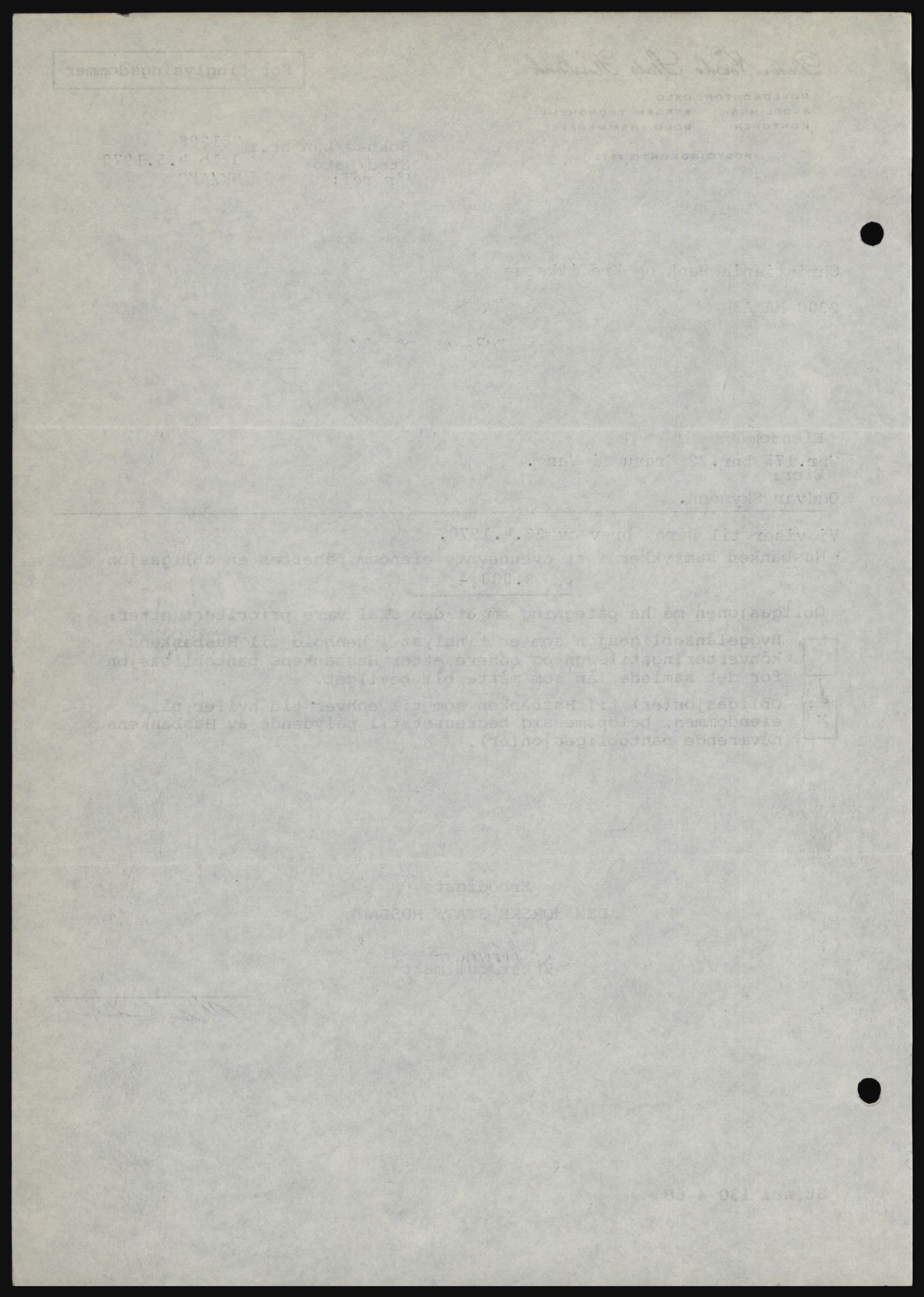 Nord-Hedmark sorenskriveri, SAH/TING-012/H/Hc/L0033: Mortgage book no. 33, 1970-1970, Diary no: : 2901/1970