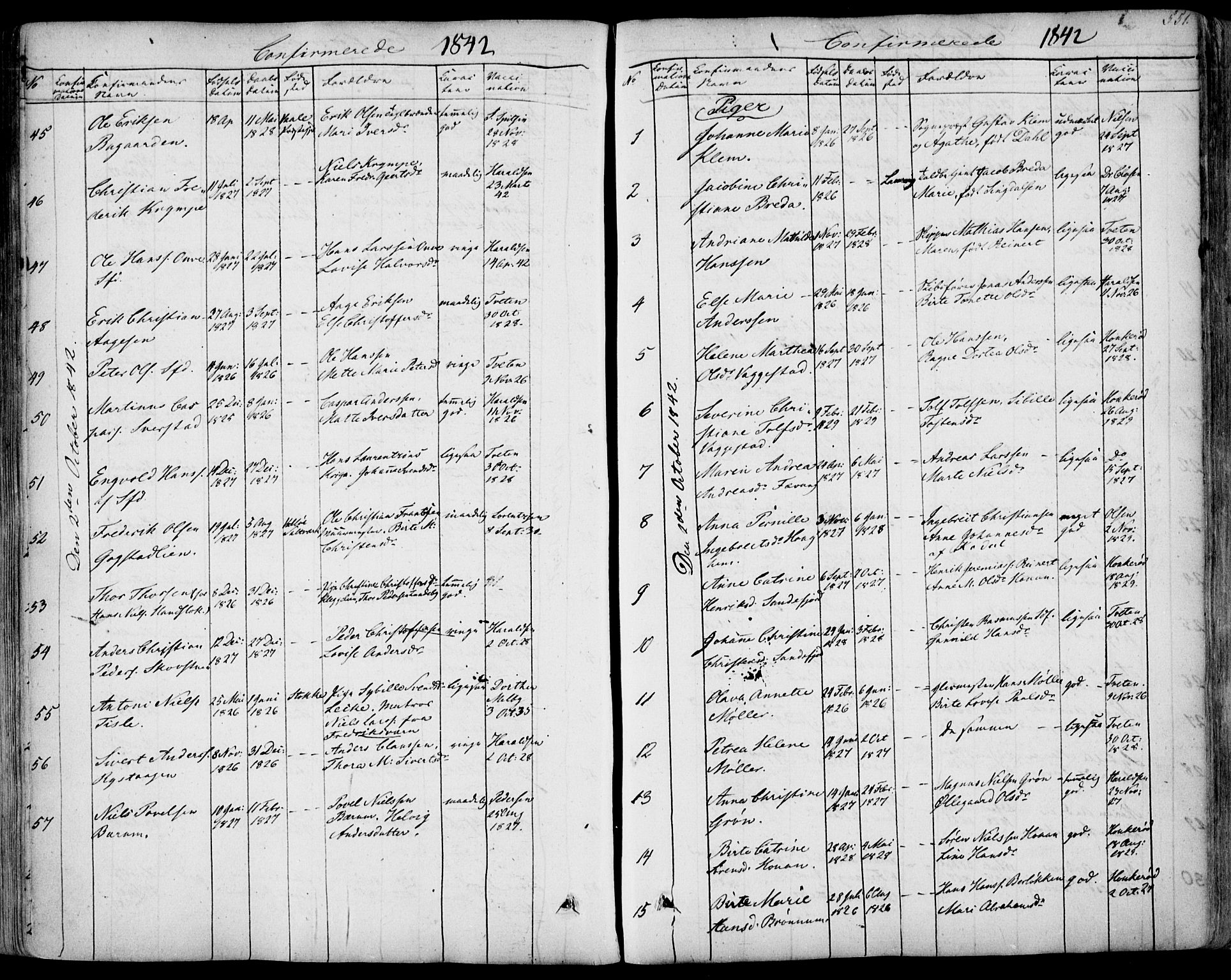 Sandar kirkebøker, SAKO/A-243/F/Fa/L0005: Parish register (official) no. 5, 1832-1847, p. 550-551