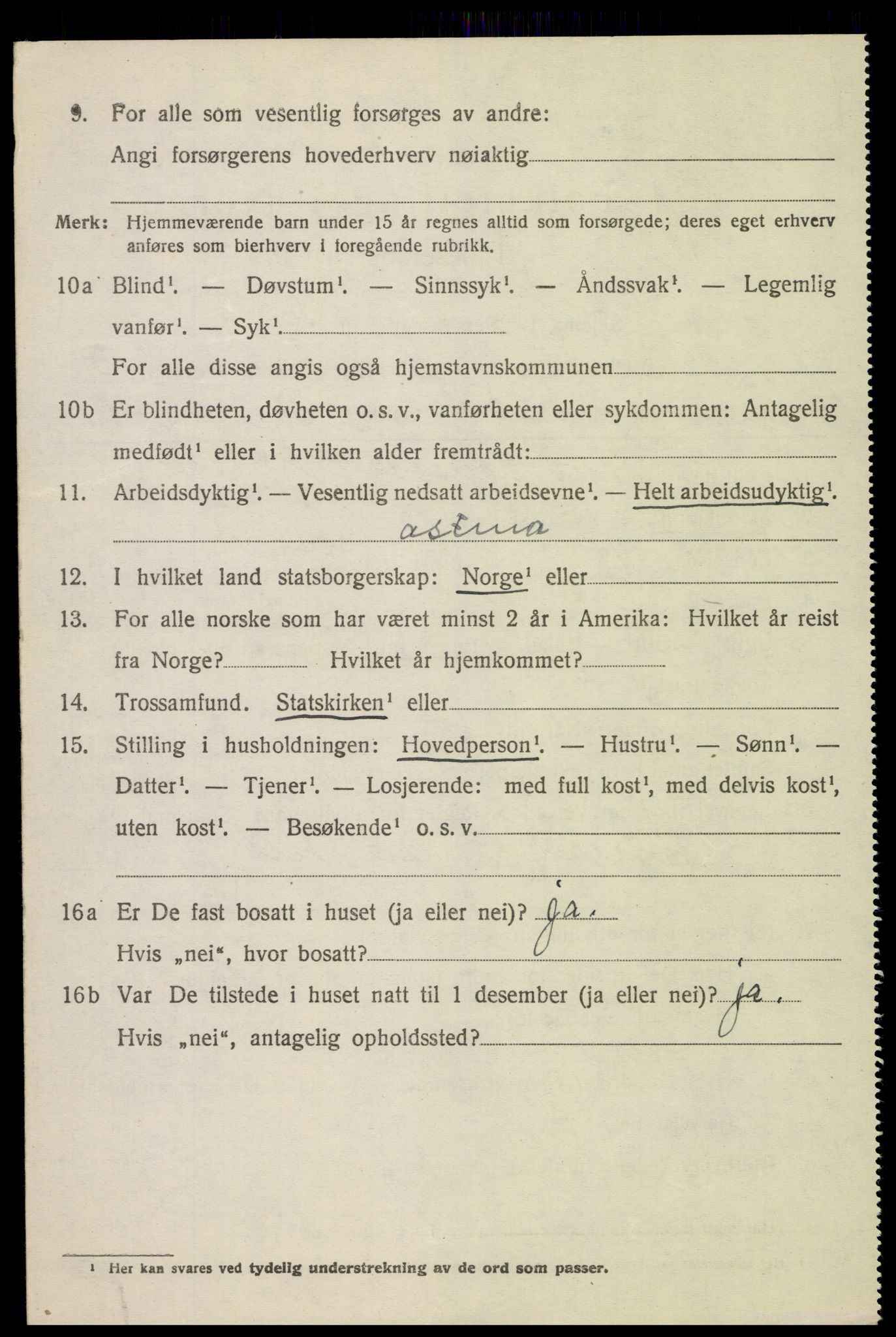 SAH, 1920 census for Lom, 1920, p. 2575