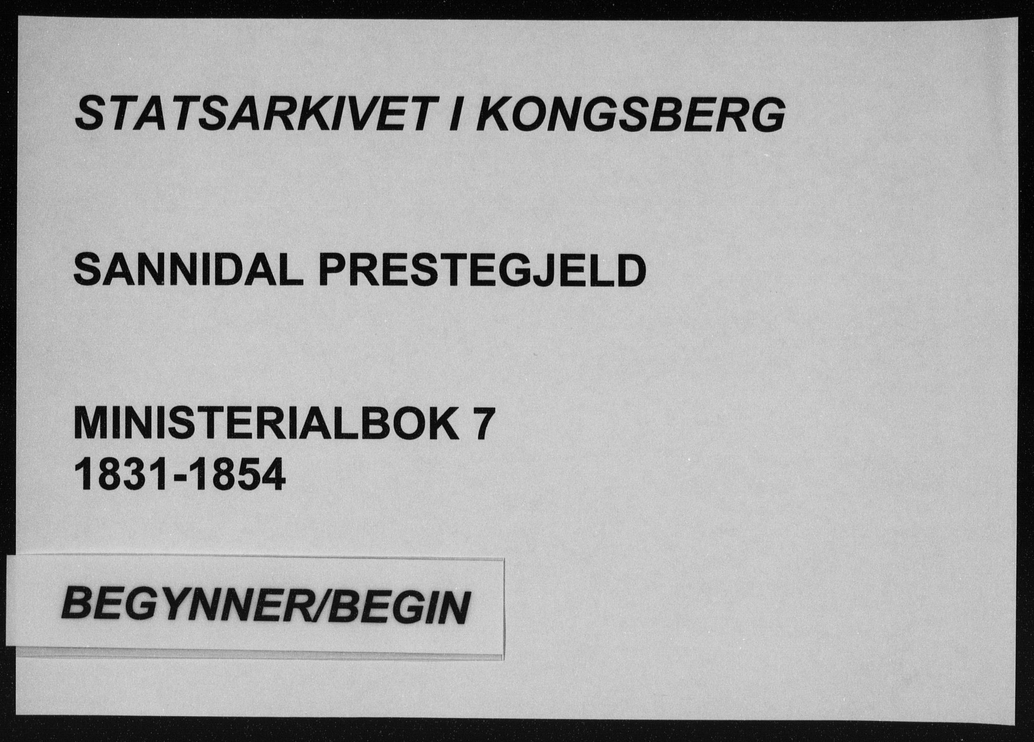 Sannidal kirkebøker, AV/SAKO-A-296/F/Fa/L0007: Parish register (official) no. 7, 1831-1854