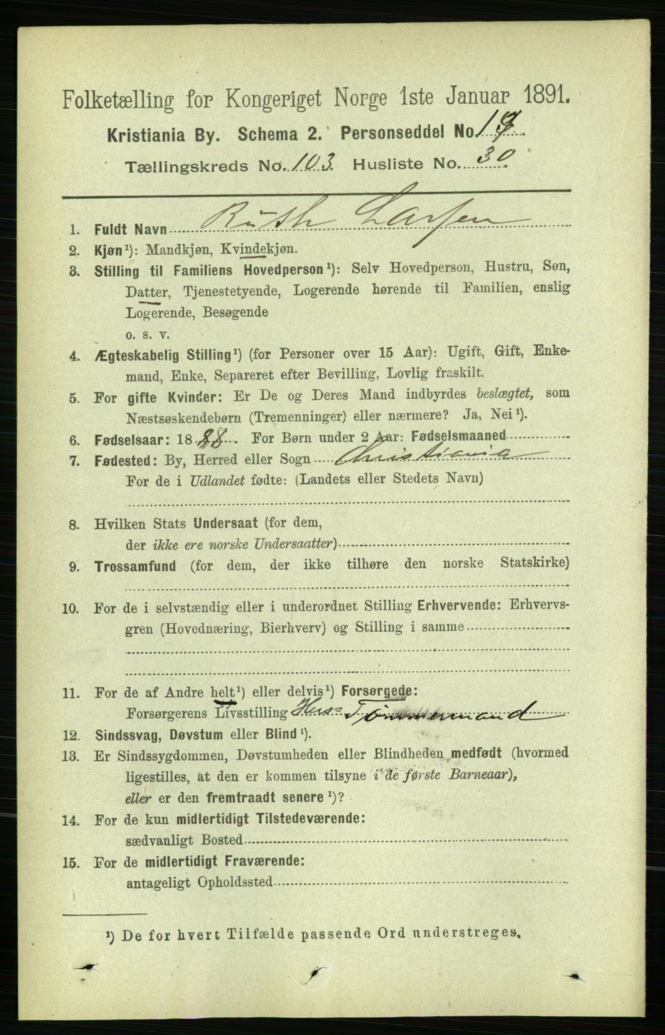 RA, 1891 census for 0301 Kristiania, 1891, p. 51815