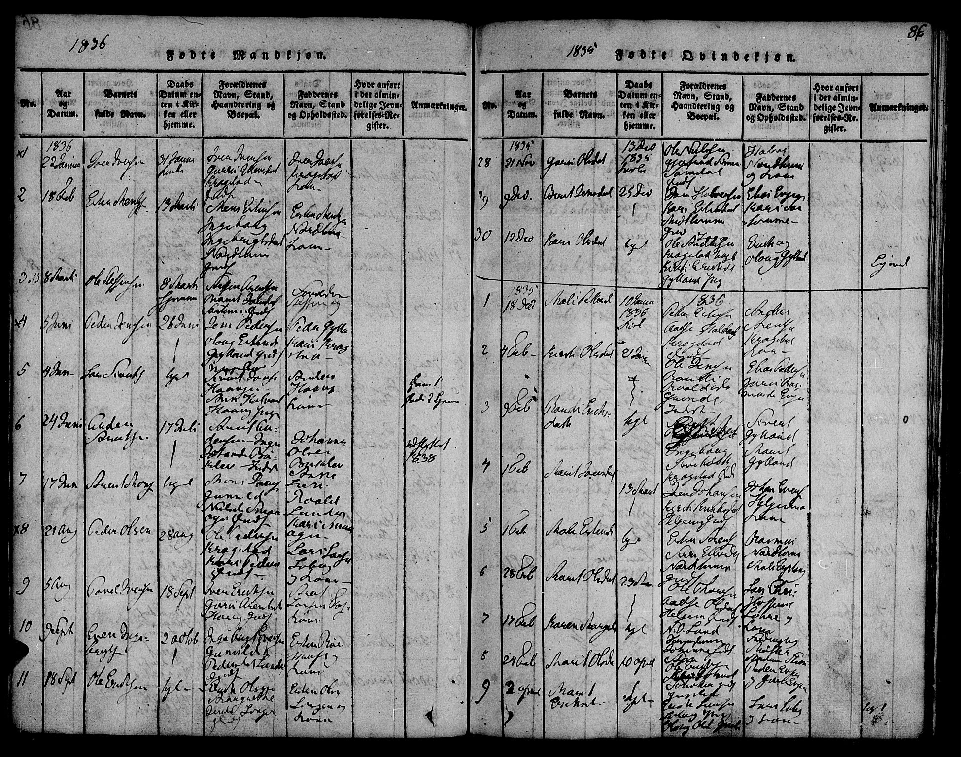 Ministerialprotokoller, klokkerbøker og fødselsregistre - Sør-Trøndelag, AV/SAT-A-1456/692/L1102: Parish register (official) no. 692A02, 1816-1842, p. 86