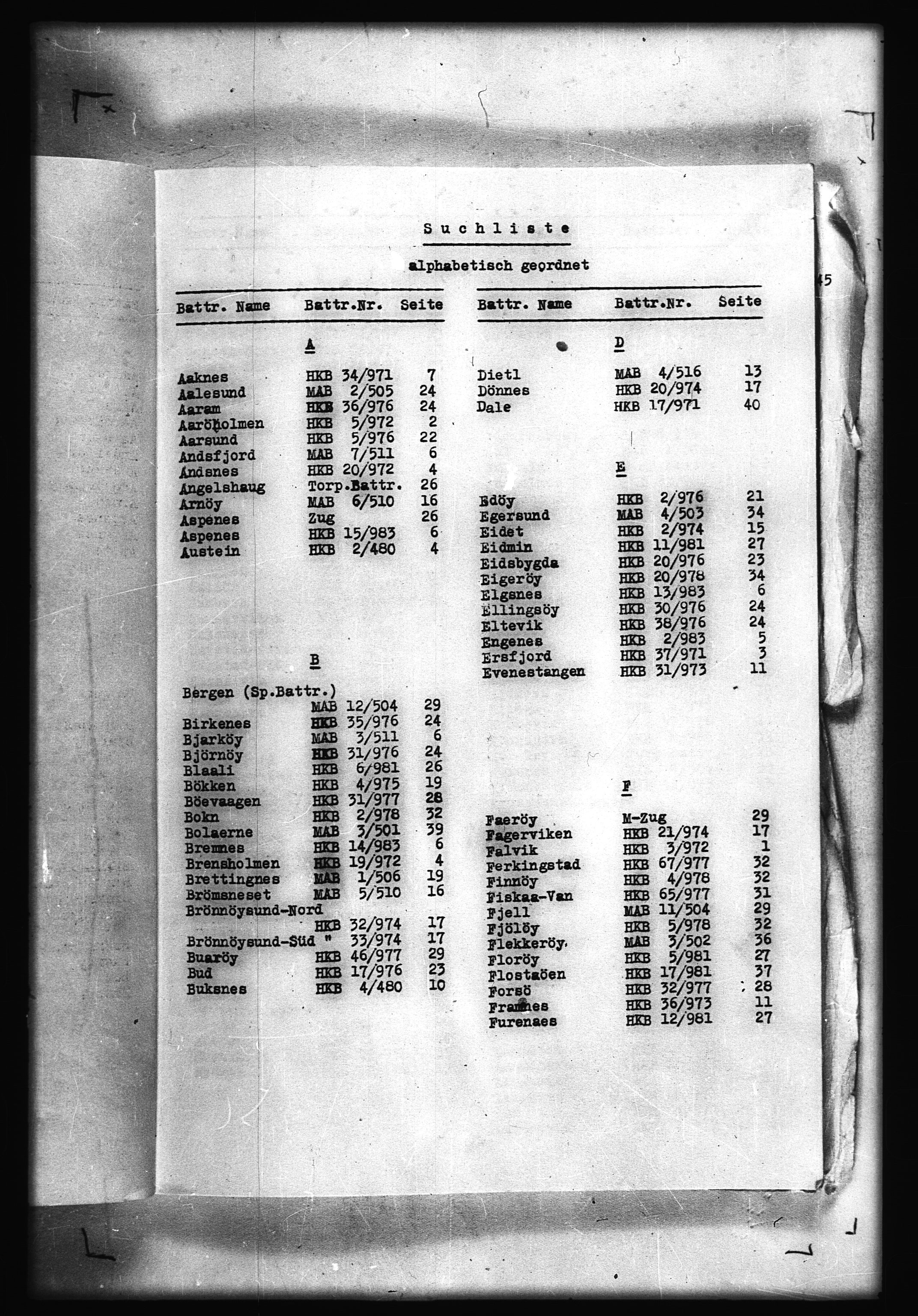 Documents Section, AV/RA-RAFA-2200/V/L0056: Film med LMDC Serial Numbers, 1940-1945, p. 107