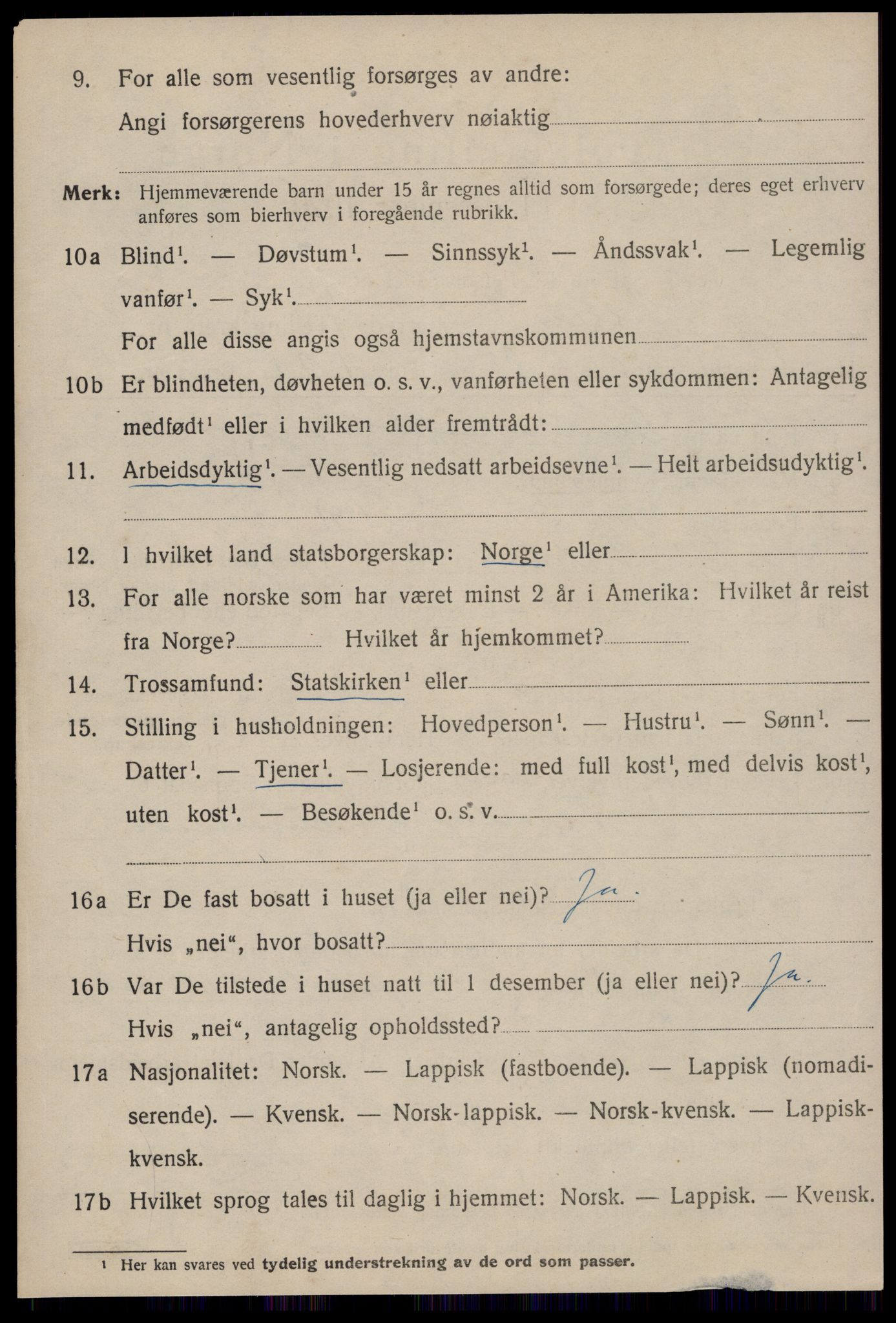 SAT, 1920 census for Selbu, 1920, p. 6181