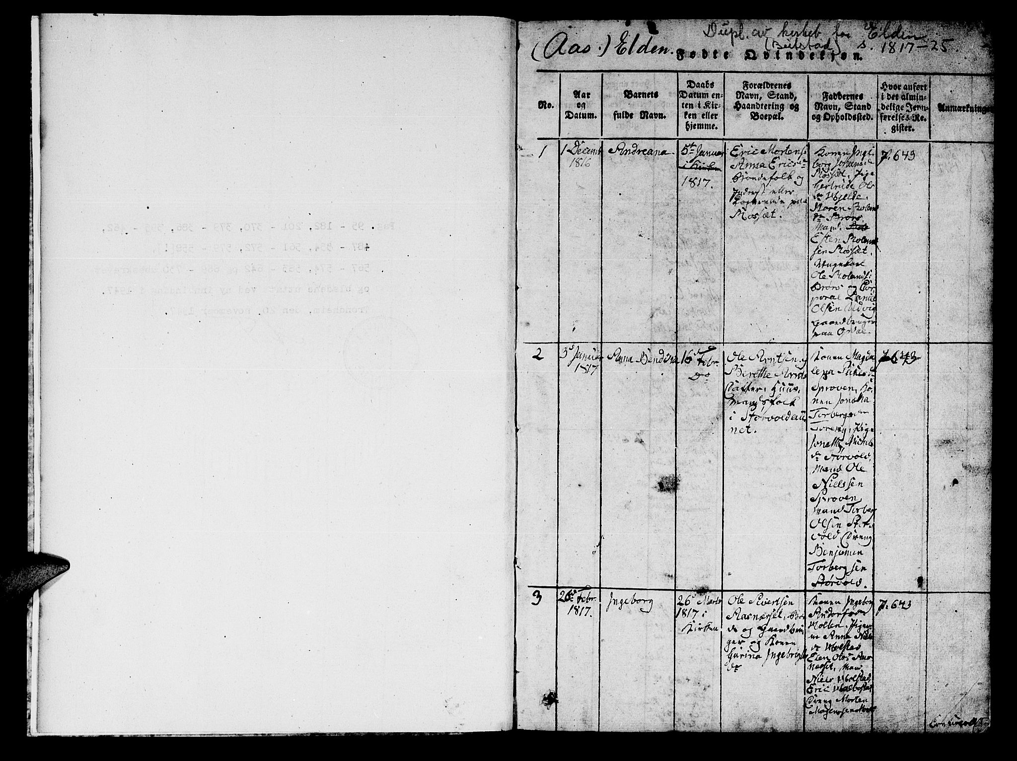 Ministerialprotokoller, klokkerbøker og fødselsregistre - Nord-Trøndelag, SAT/A-1458/742/L0411: Parish register (copy) no. 742C02, 1817-1825, p. 0-1