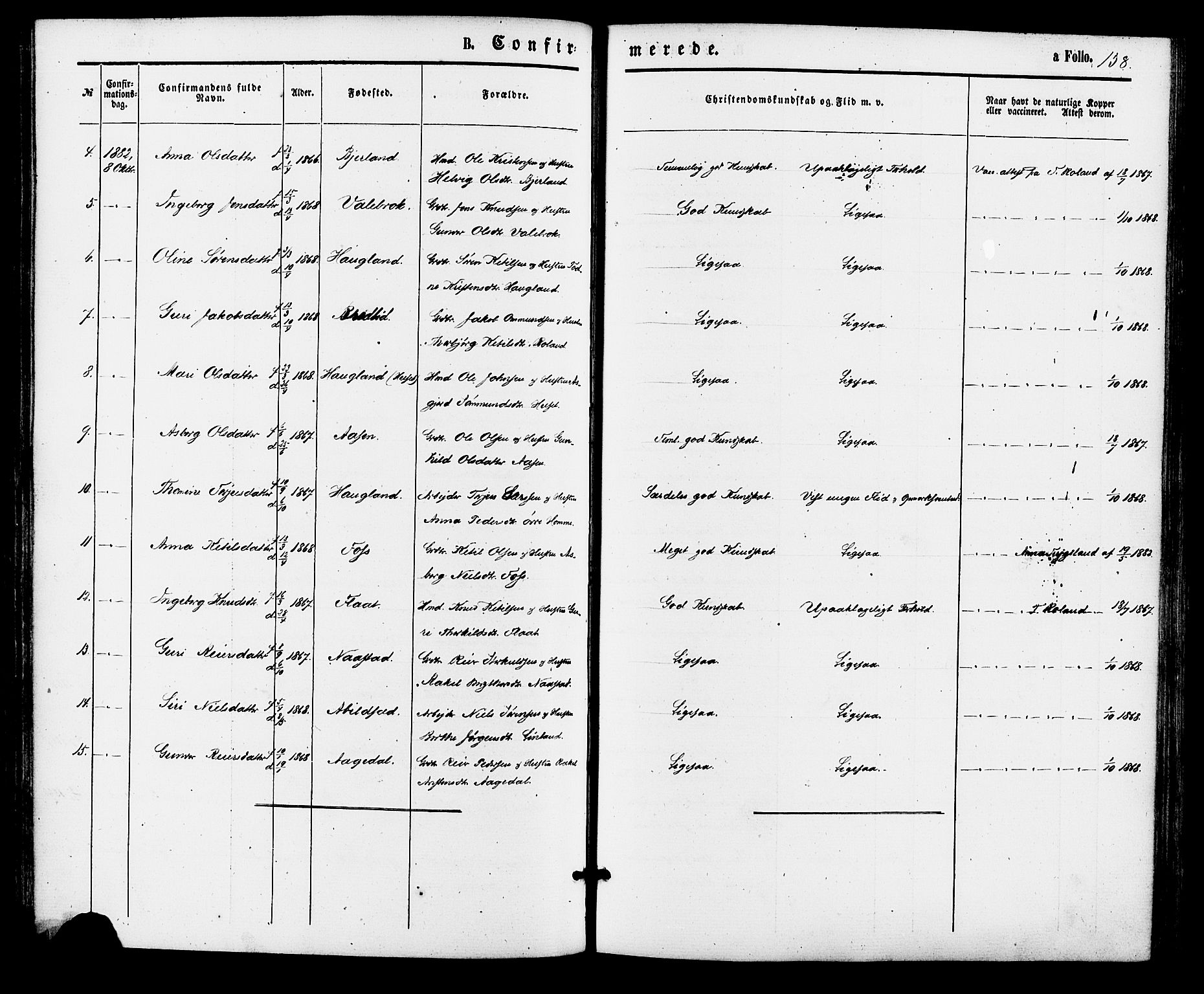 Bjelland sokneprestkontor, AV/SAK-1111-0005/F/Fa/Faa/L0003: Parish register (official) no. A 3, 1867-1887, p. 158