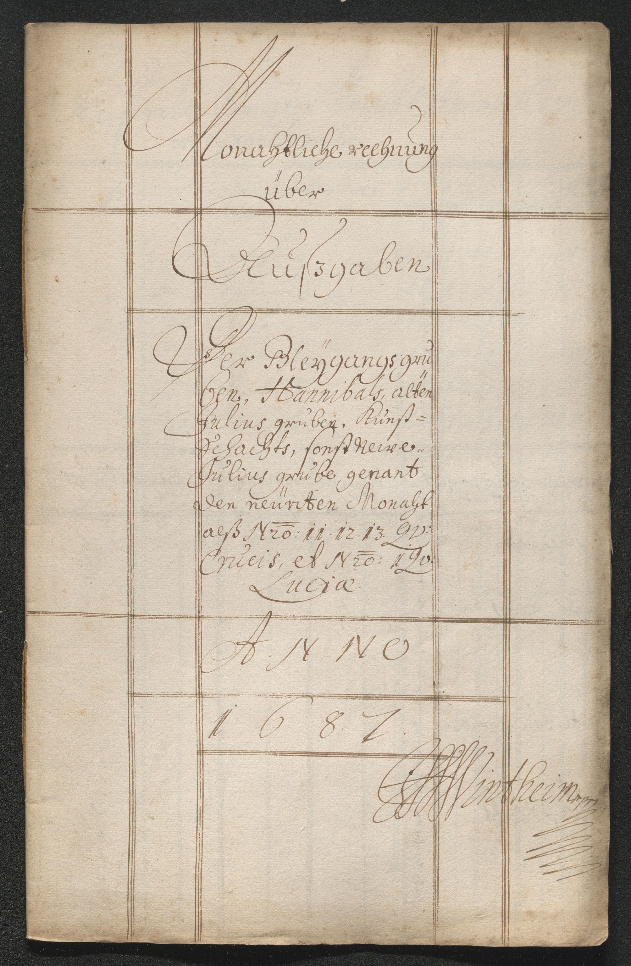Kongsberg Sølvverk 1623-1816, SAKO/EA-3135/001/D/Dc/Dcd/L0063: Utgiftsregnskap for gruver m.m. , 1687, p. 308