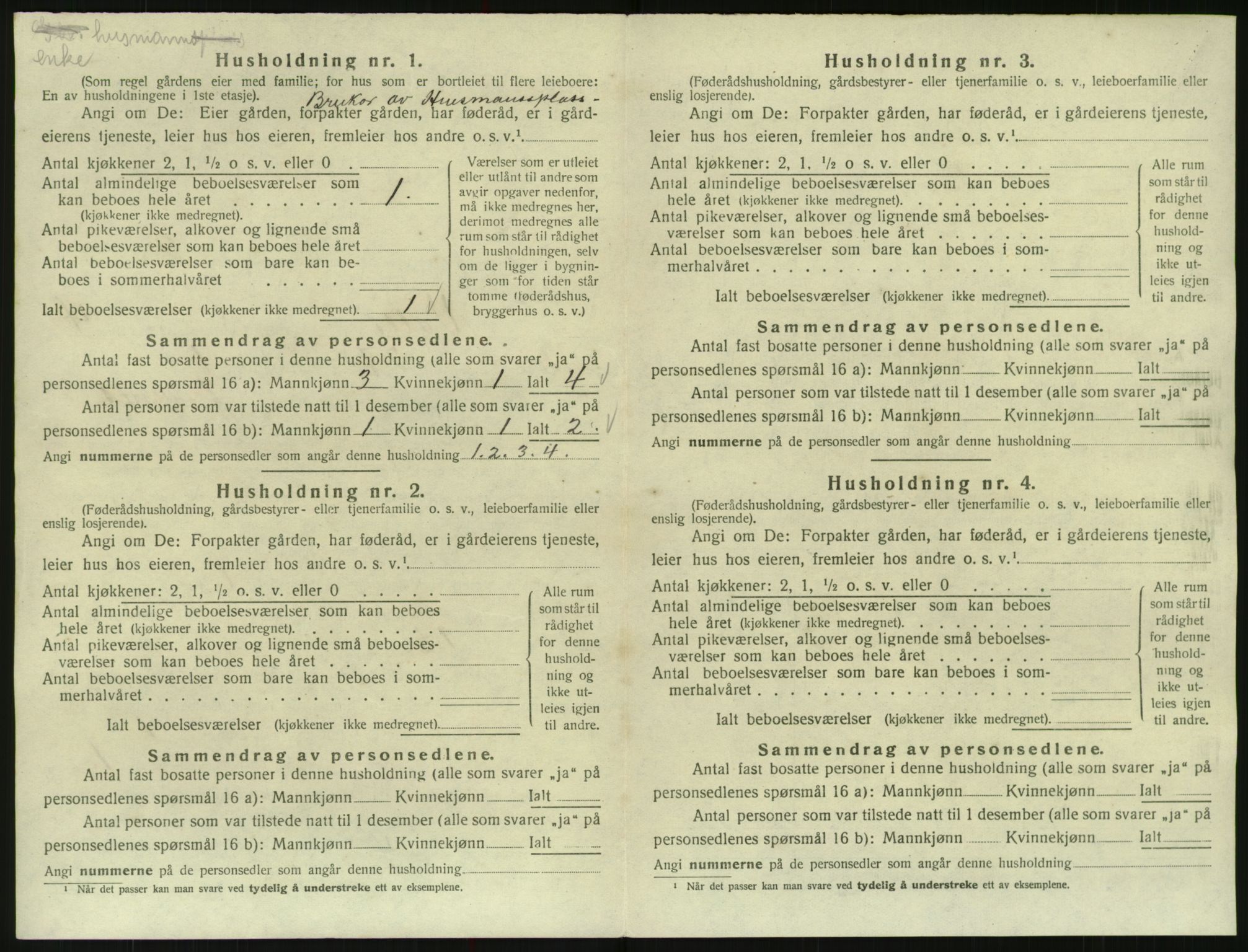 SAK, 1920 census for Valle, 1920, p. 324