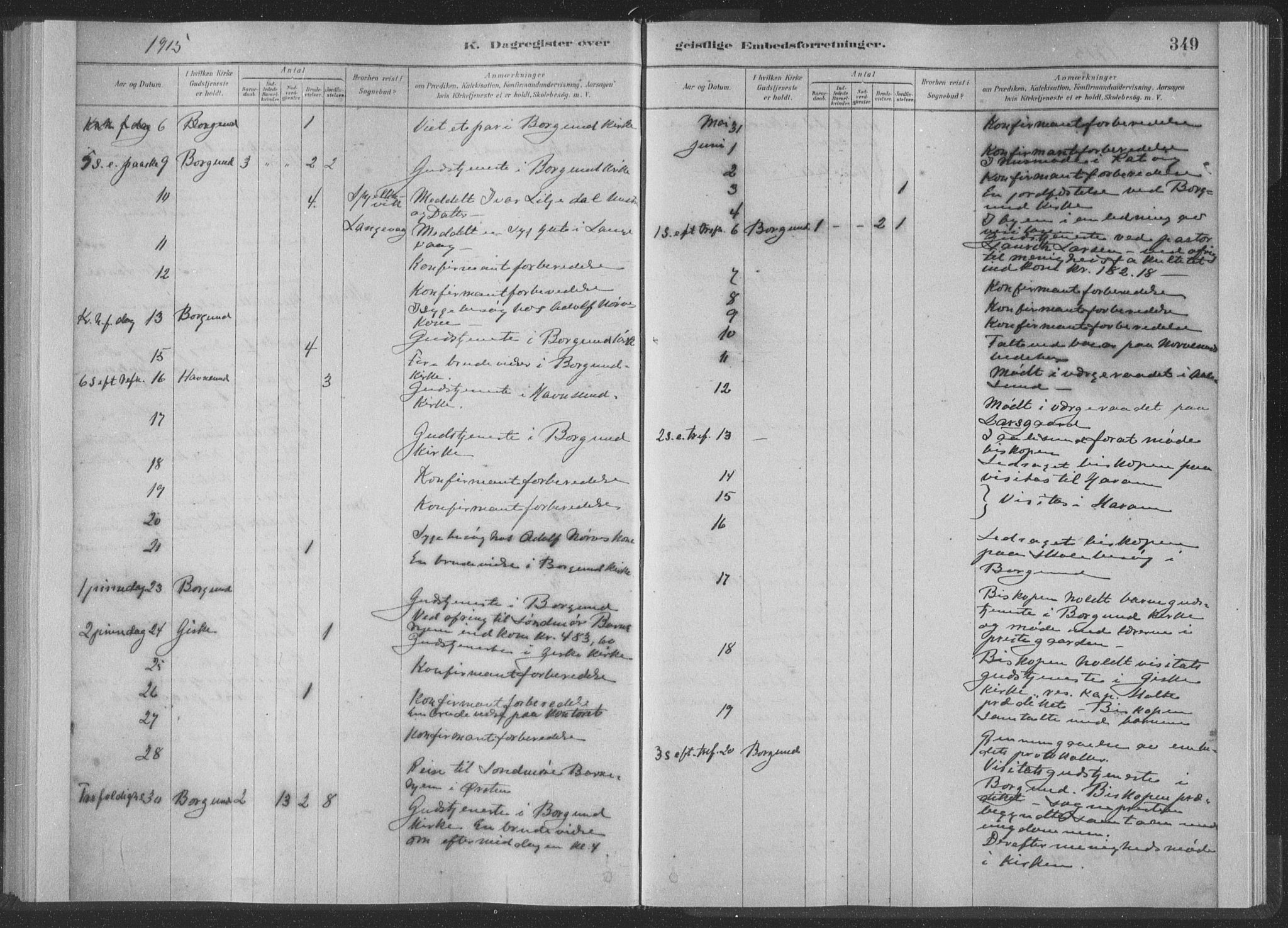 Ministerialprotokoller, klokkerbøker og fødselsregistre - Møre og Romsdal, AV/SAT-A-1454/528/L0404: Parish register (official) no. 528A13II, 1880-1922, p. 349