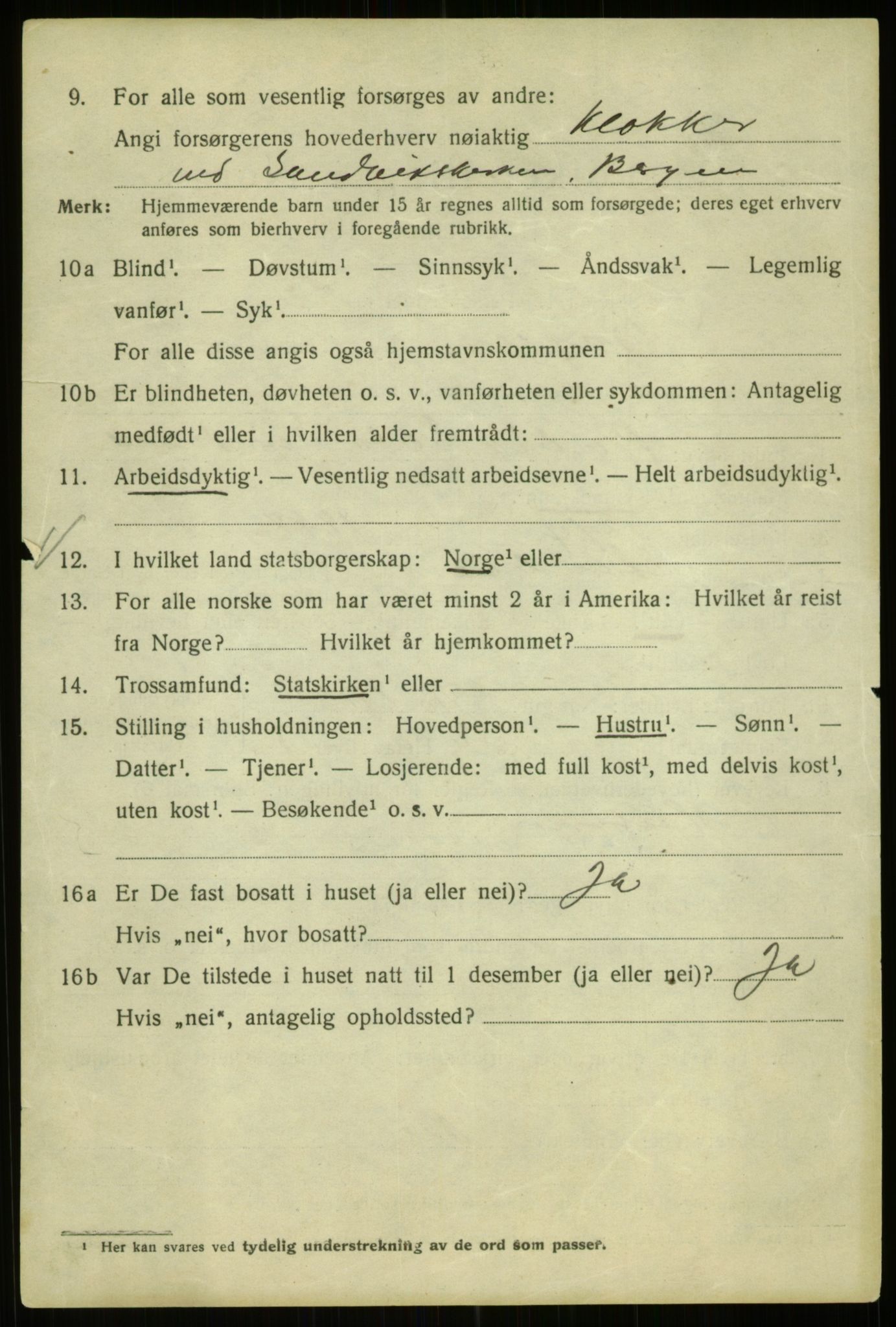 SAB, 1920 census for Bergen, 1920, p. 247414