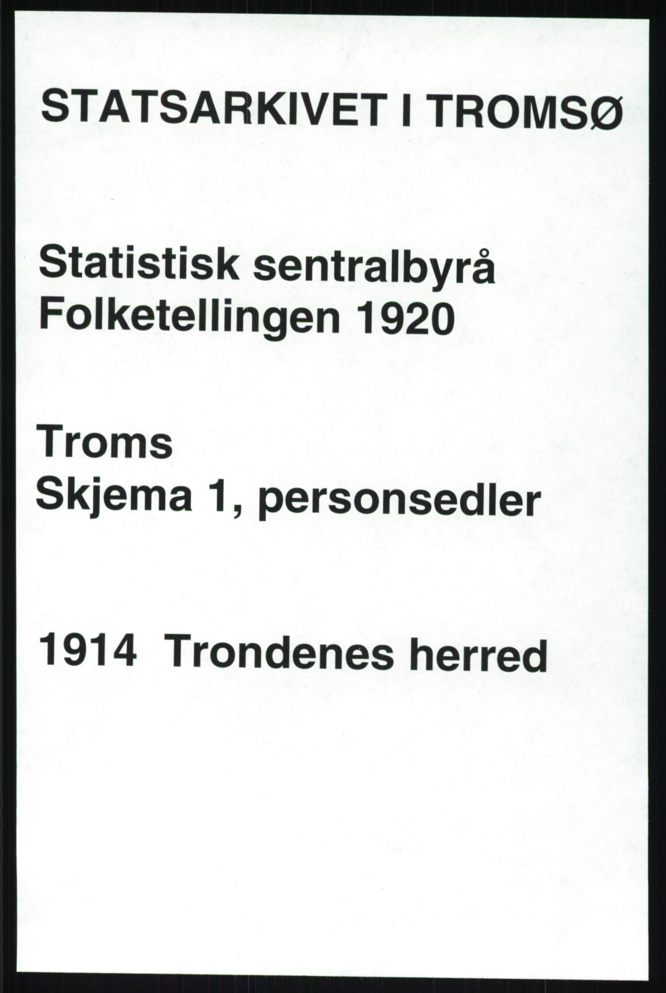 SATØ, 1920 census for Trondenes, 1920, p. 3164