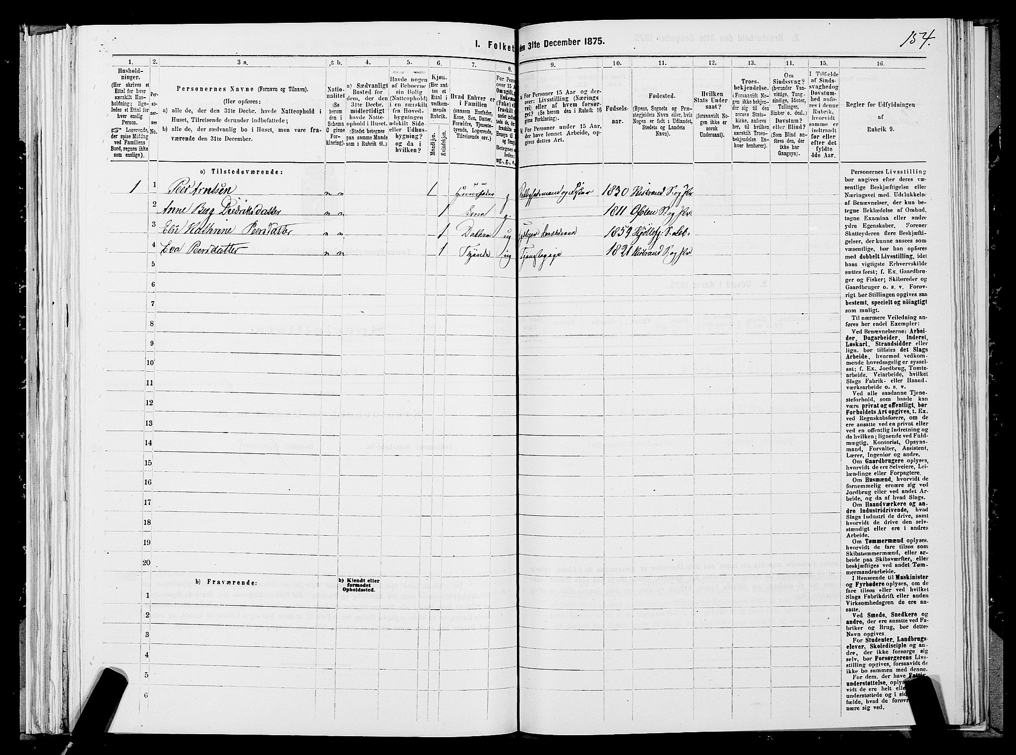 SATØ, 1875 census for 2025P Tana, 1875, p. 3154