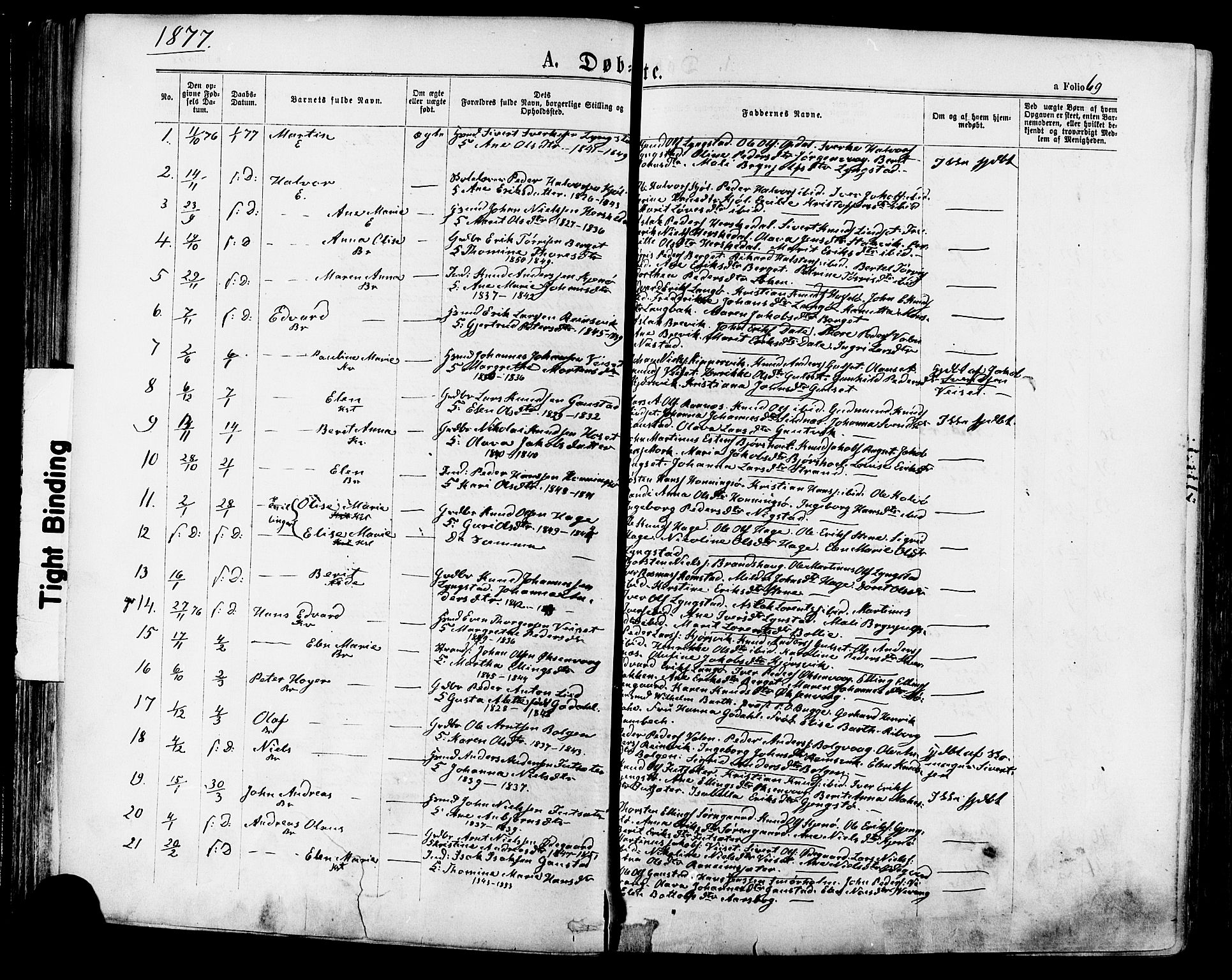 Ministerialprotokoller, klokkerbøker og fødselsregistre - Møre og Romsdal, SAT/A-1454/568/L0805: Parish register (official) no. 568A12 /1, 1869-1884, p. 69