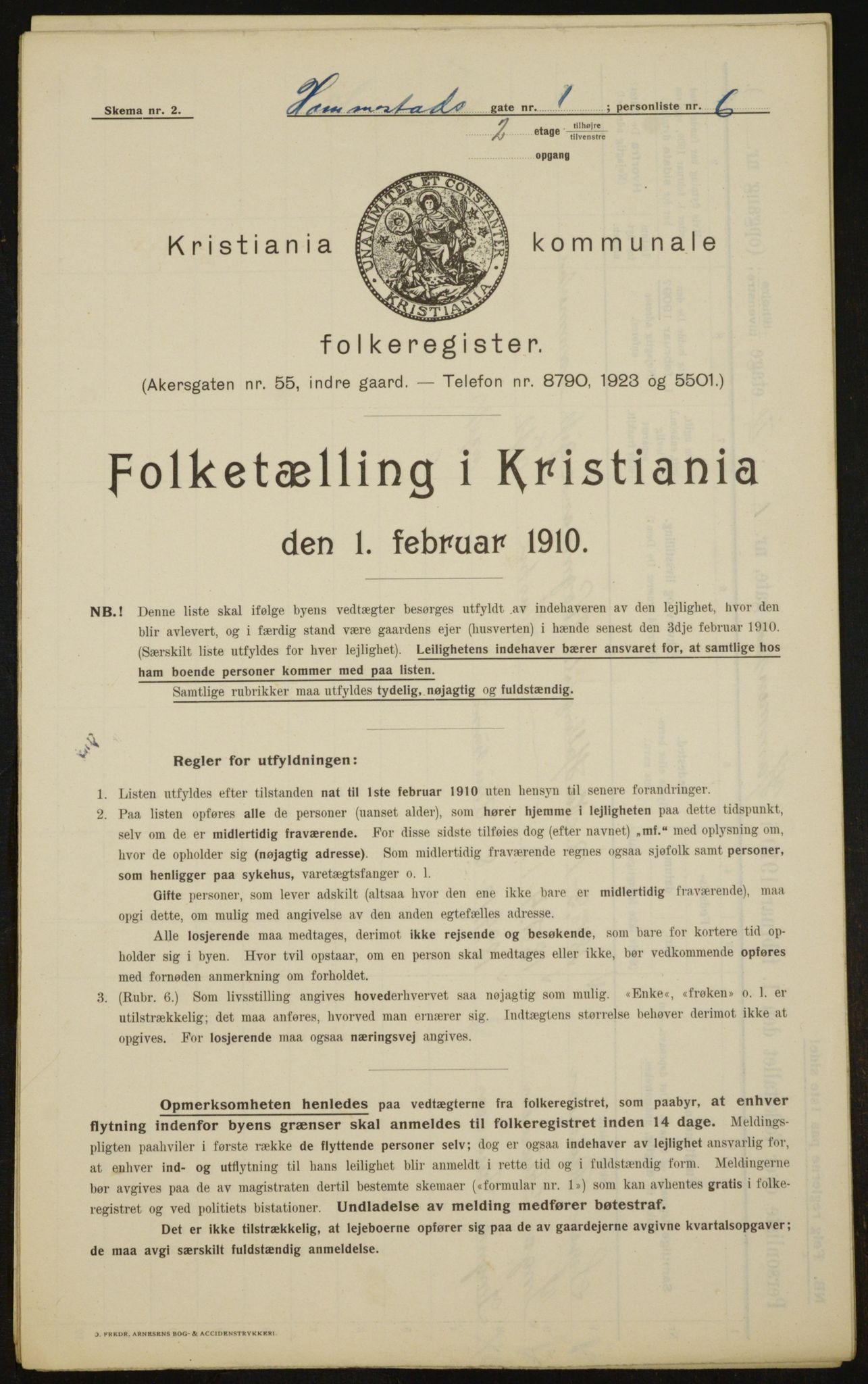 OBA, Municipal Census 1910 for Kristiania, 1910, p. 32377