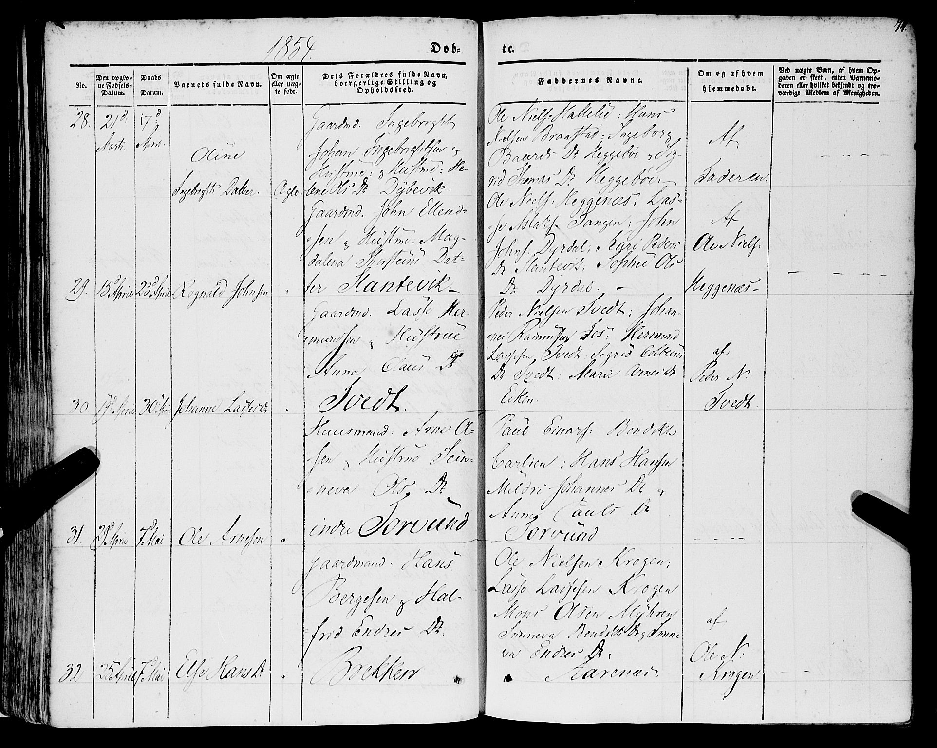Lavik sokneprestembete, AV/SAB-A-80901: Parish register (official) no. A 3, 1843-1863, p. 74