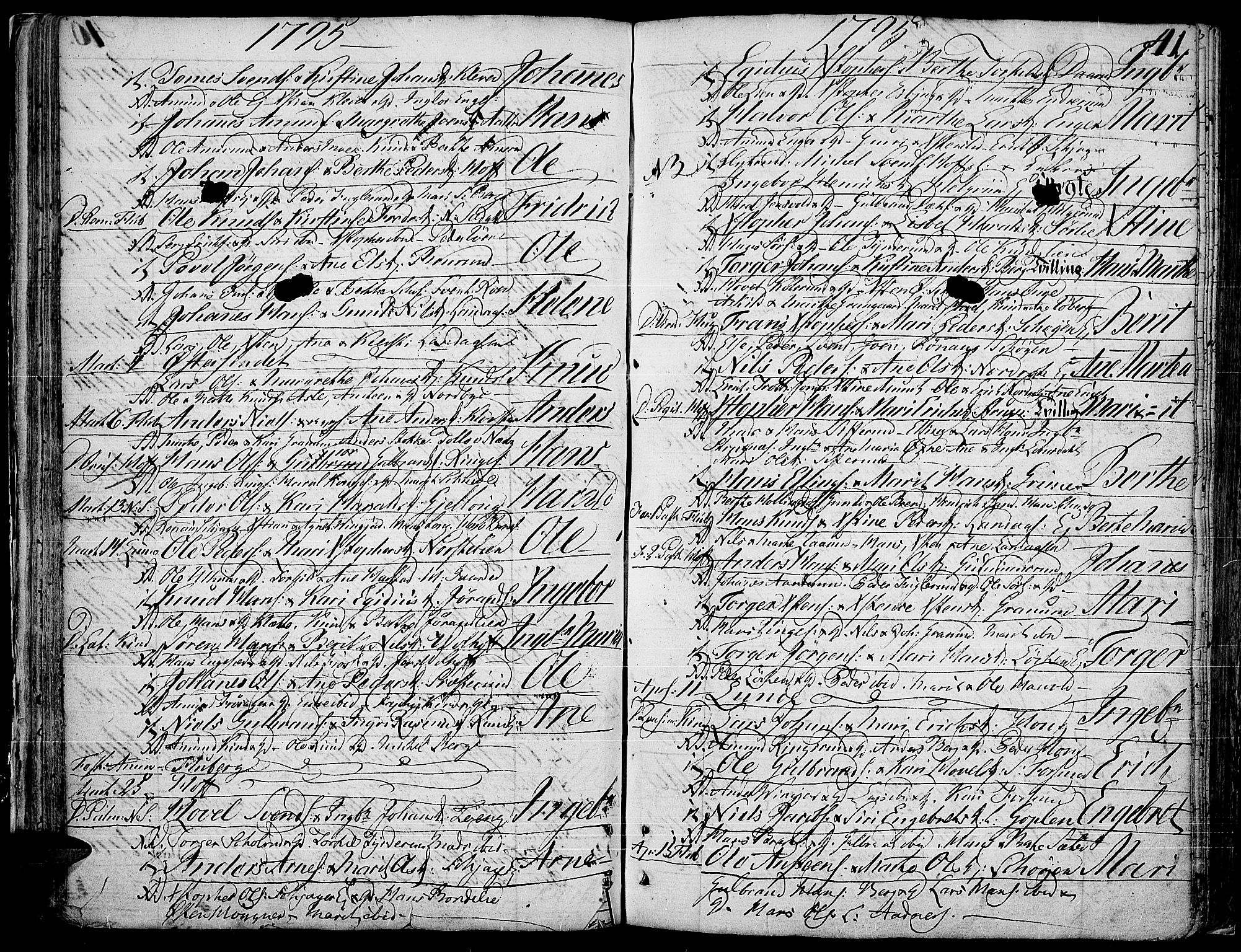 Land prestekontor, SAH/PREST-120/H/Ha/Haa/L0006: Parish register (official) no. 6, 1784-1813, p. 41