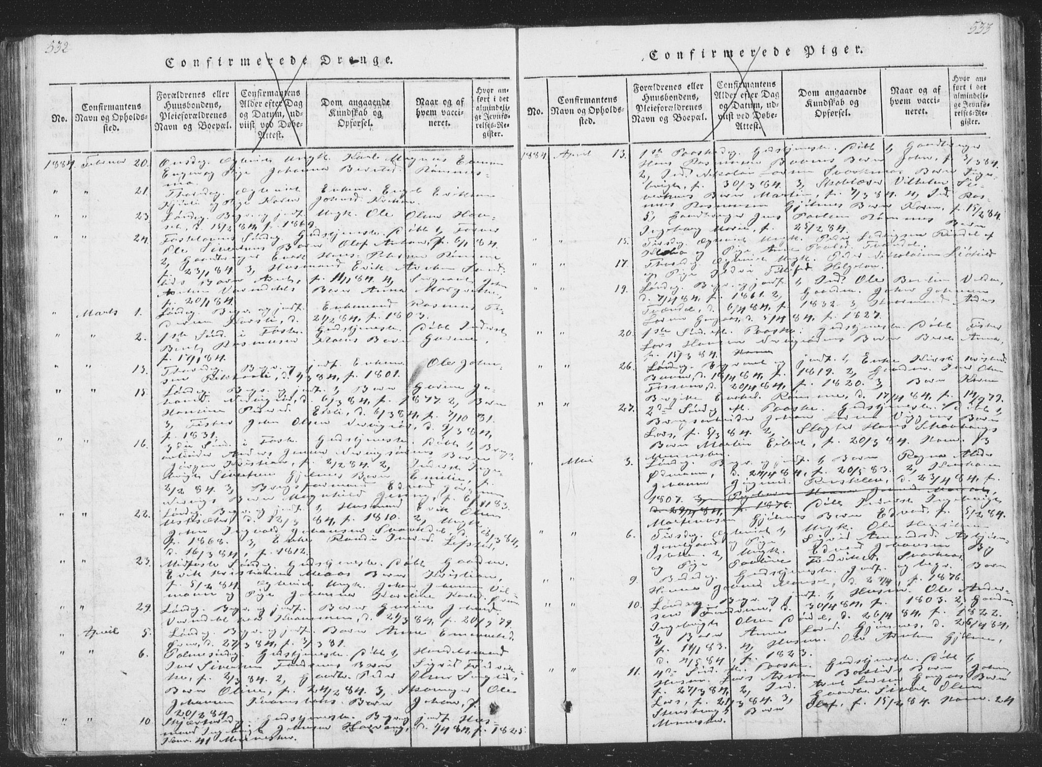 Ministerialprotokoller, klokkerbøker og fødselsregistre - Sør-Trøndelag, SAT/A-1456/668/L0816: Parish register (copy) no. 668C05, 1816-1893, p. 532-533