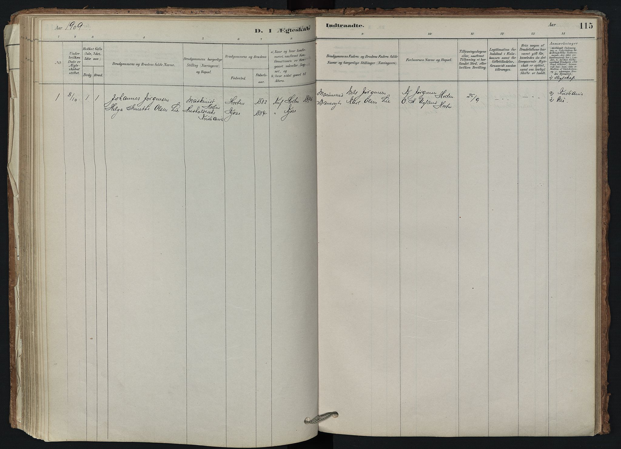 Brunlanes kirkebøker, AV/SAKO-A-342/F/Fd/L0001: Parish register (official) no. IV 1, 1878-1917, p. 115