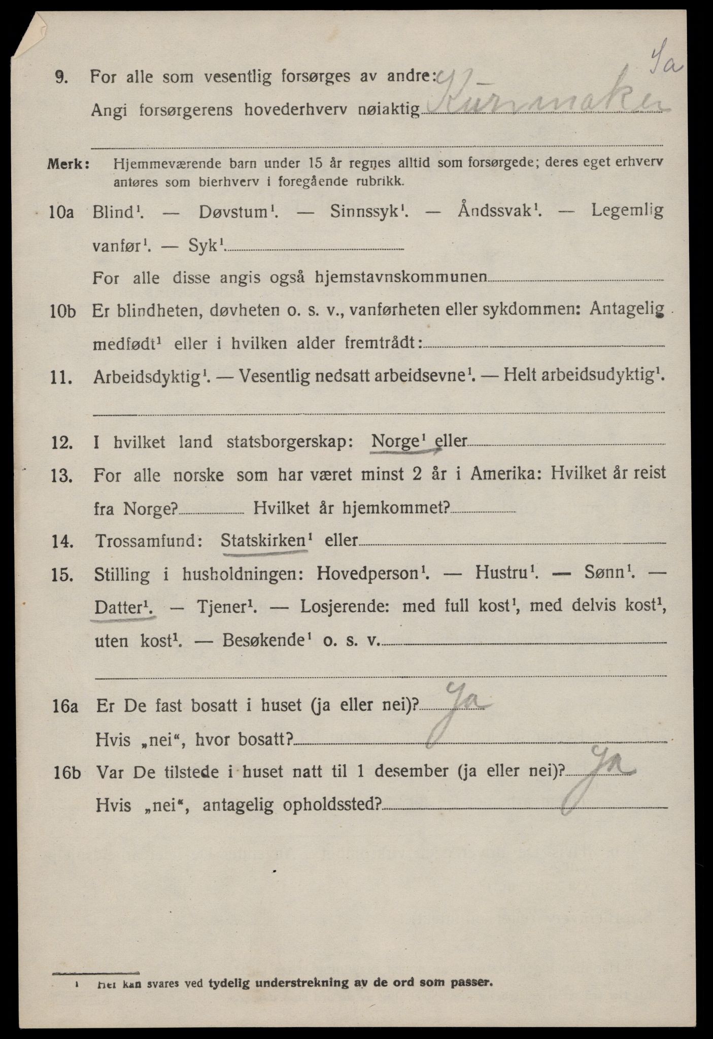 SAST, 1920 census for Hjelmeland, 1920, p. 3120