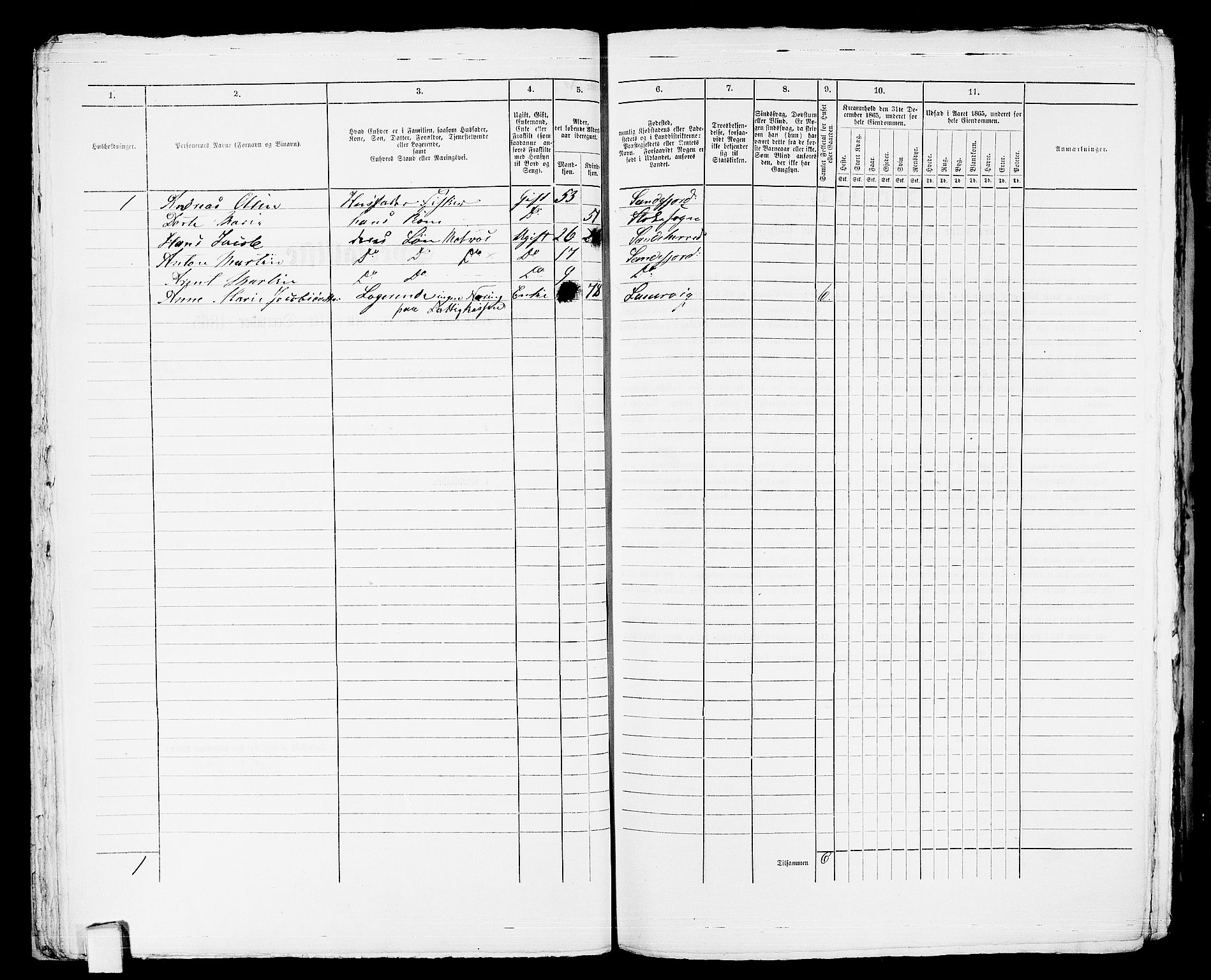 RA, 1865 census for Sandeherred/Sandefjord, 1865, p. 37