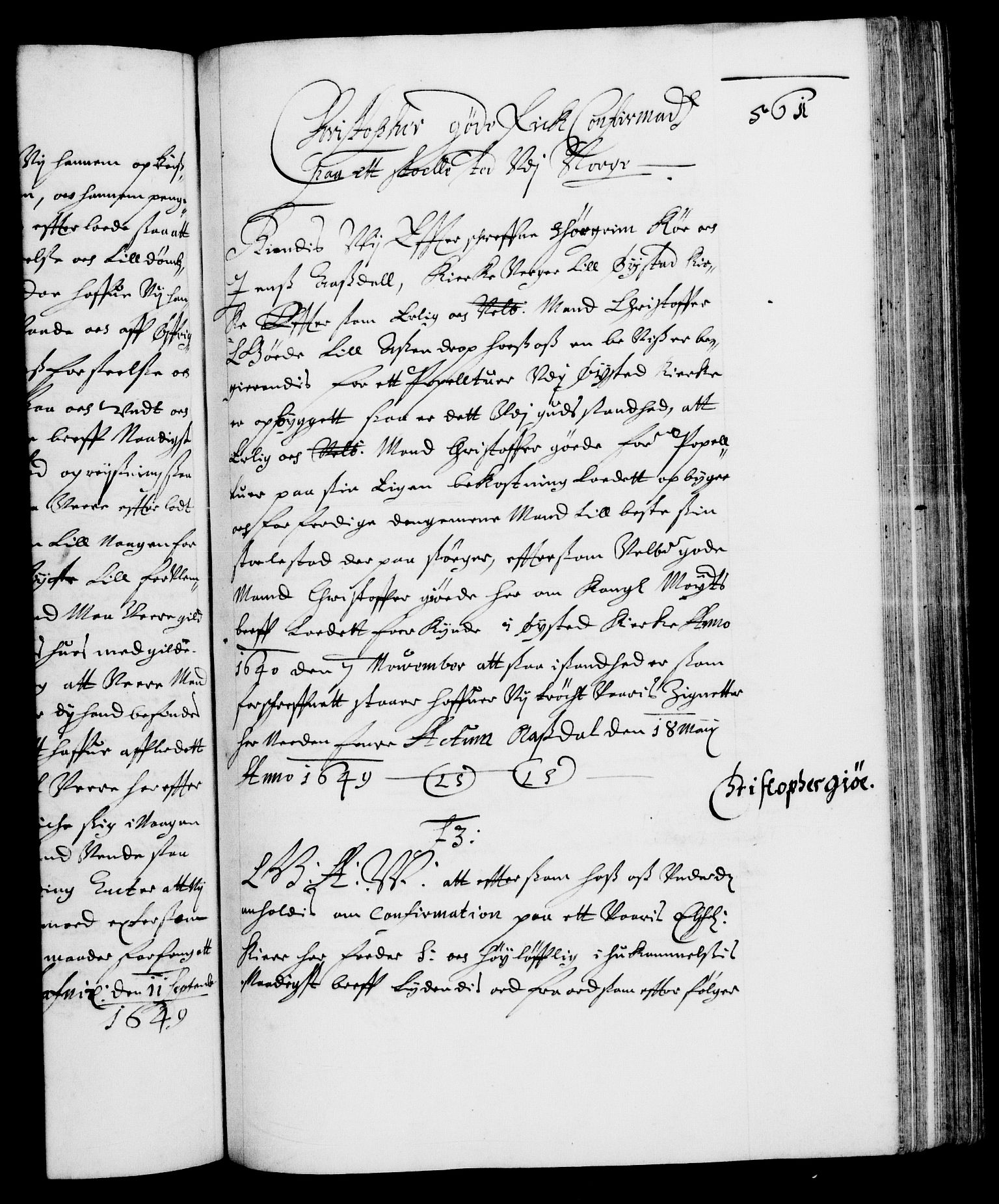 Danske Kanselli 1572-1799, RA/EA-3023/F/Fc/Fca/Fcaa/L0007: Norske registre (mikrofilm), 1648-1650, p. 561a