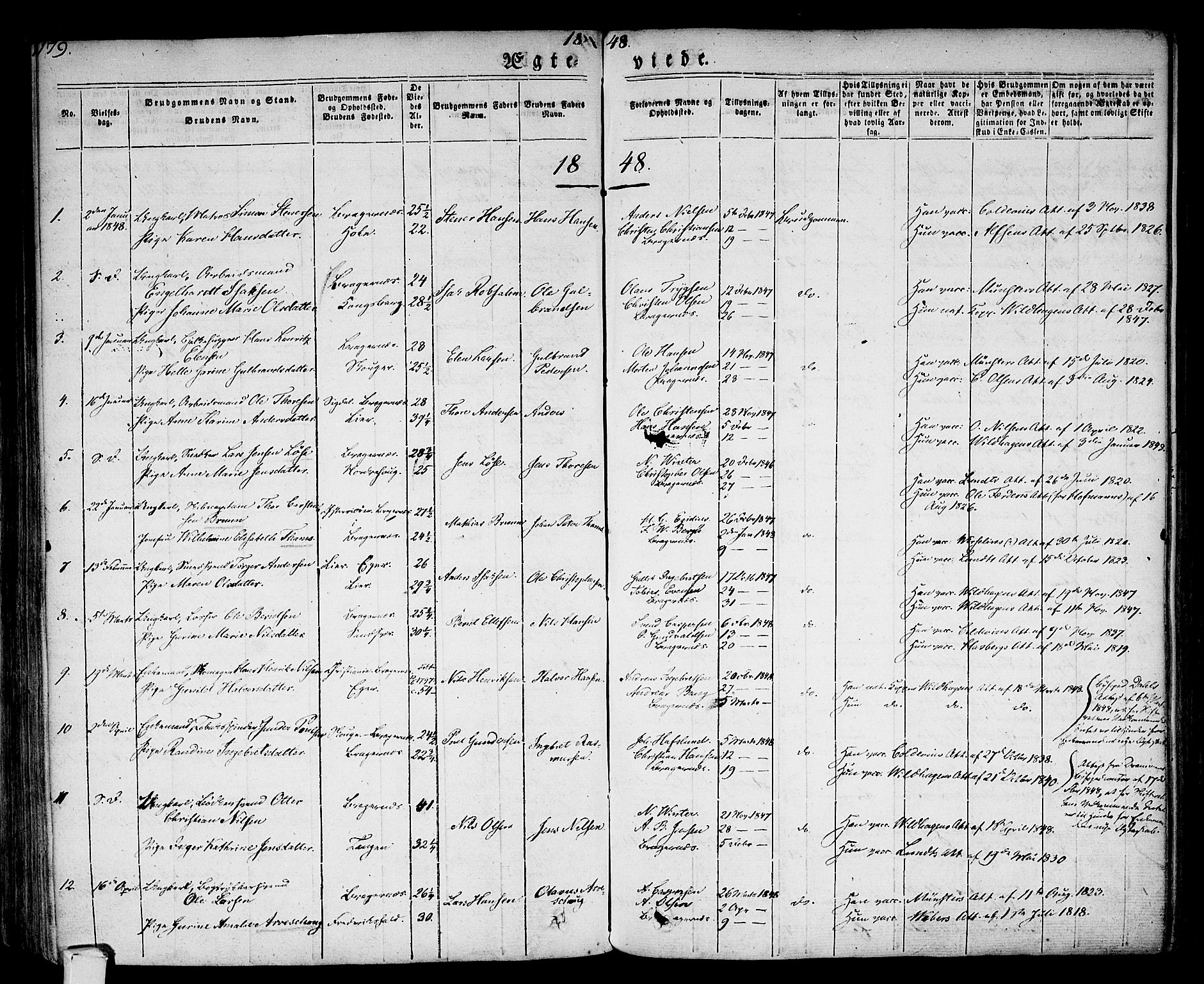 Bragernes kirkebøker, SAKO/A-6/F/Fc/L0001: Parish register (official) no. III 1, 1830-1853, p. 179
