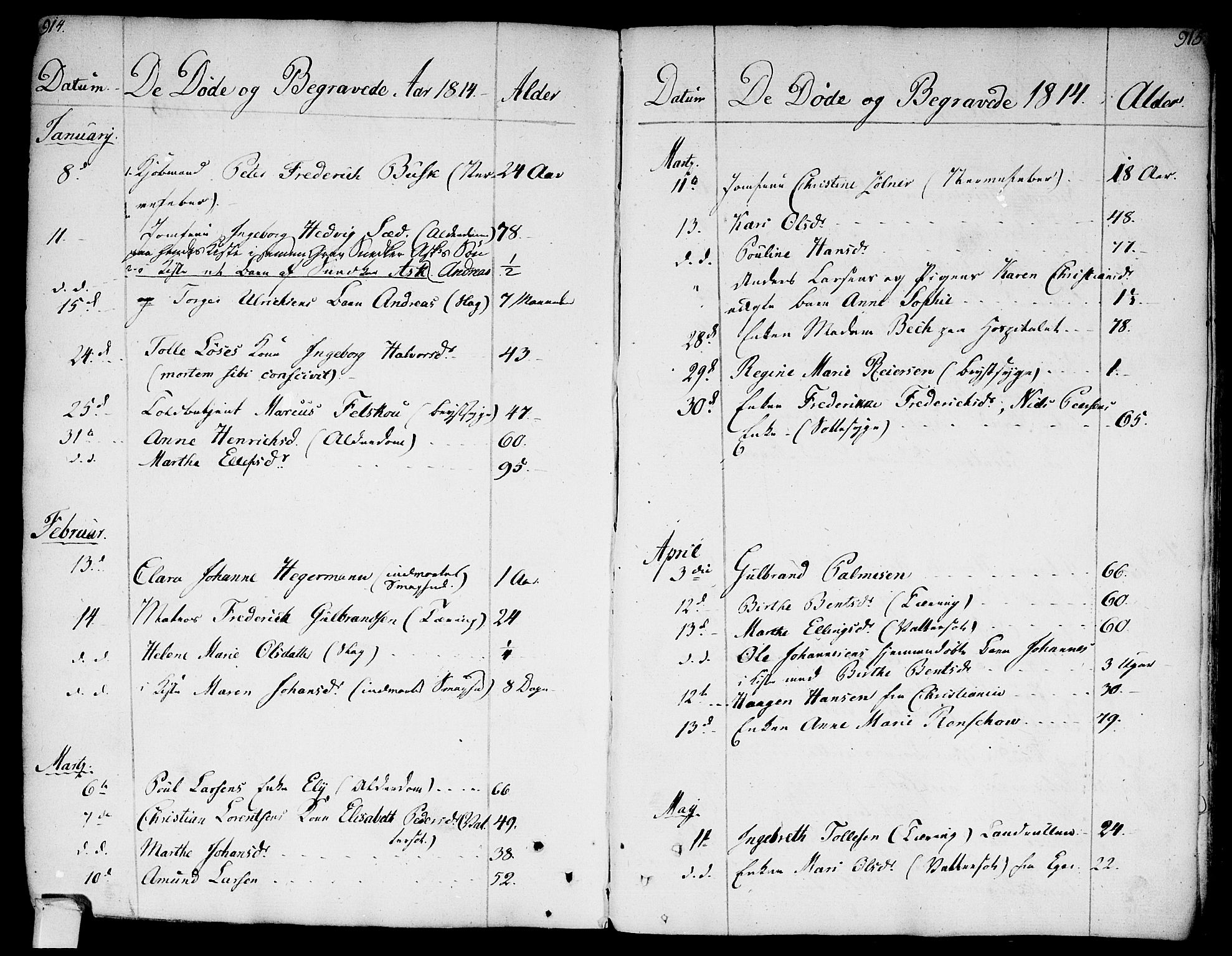 Bragernes kirkebøker, SAKO/A-6/F/Fa/L0006a: Parish register (official) no. I 6, 1782-1814, p. 914-915