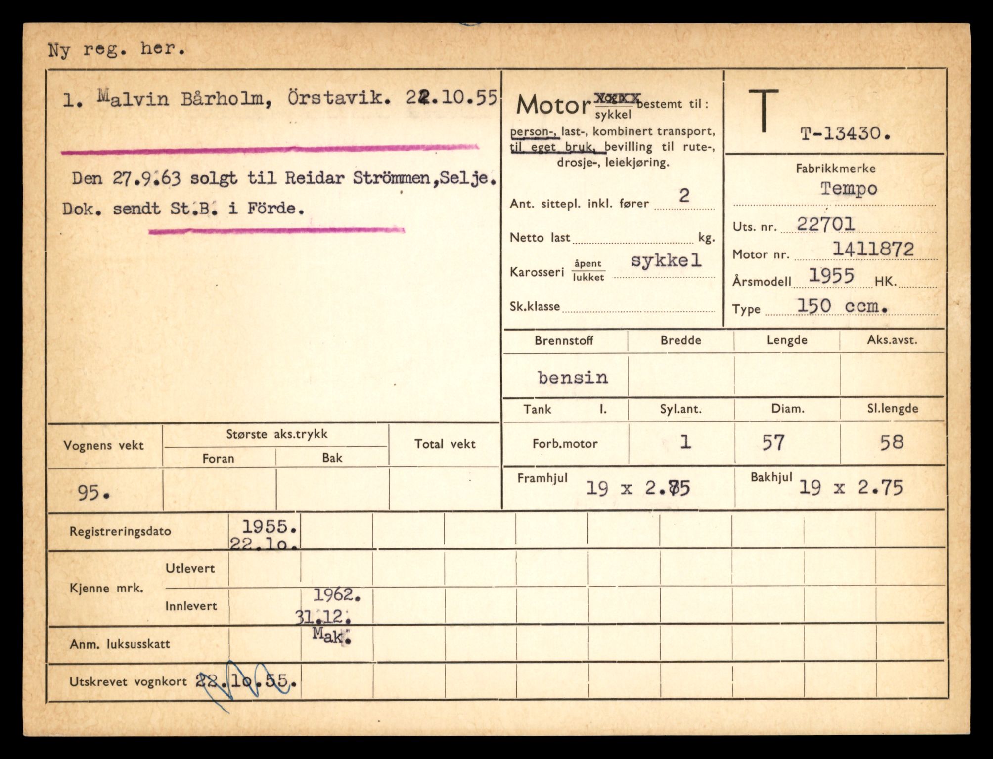 Møre og Romsdal vegkontor - Ålesund trafikkstasjon, AV/SAT-A-4099/F/Fe/L0039: Registreringskort for kjøretøy T 13361 - T 13530, 1927-1998, p. 1179