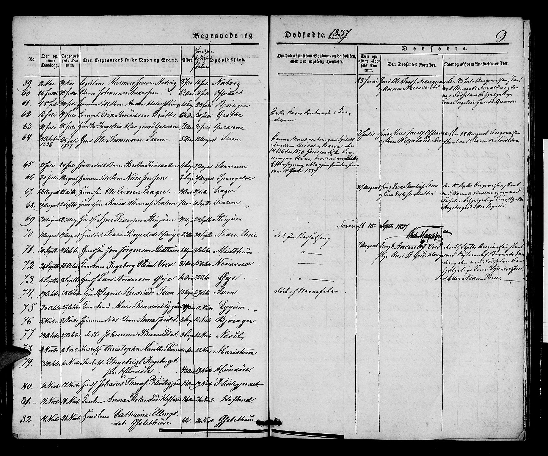 Lærdal sokneprestembete, SAB/A-81201: Parish register (official) no. A 9, 1835-1857, p. 9