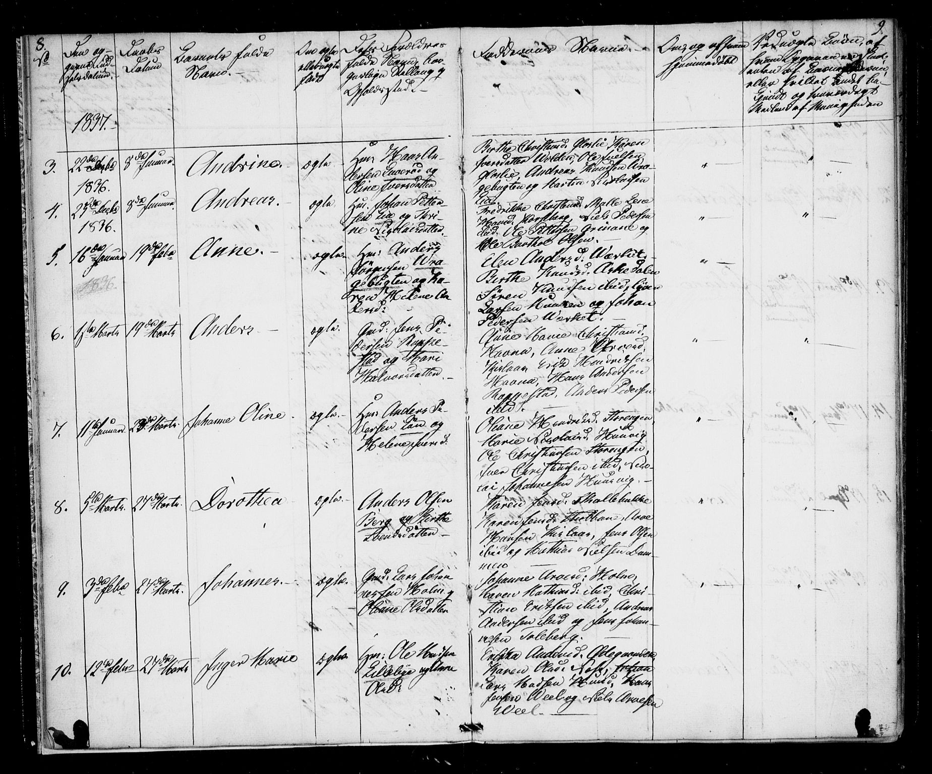 Borge prestekontor Kirkebøker, AV/SAO-A-10903/F/Fb/L0001: Parish register (official) no. II 1, 1836-1852, p. 8-9