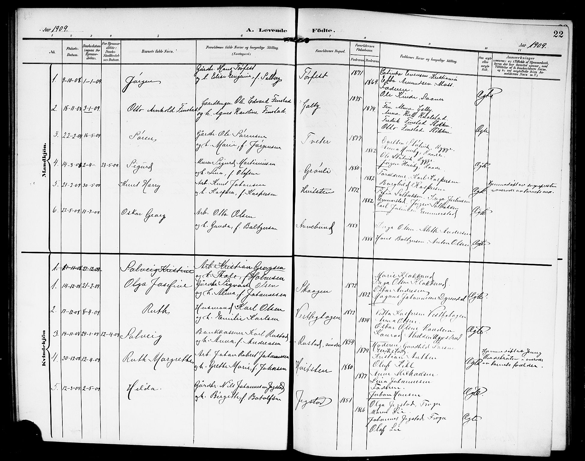 Vestby prestekontor Kirkebøker, SAO/A-10893/G/Ga/L0002: Parish register (copy) no. I 2, 1903-1916, p. 22