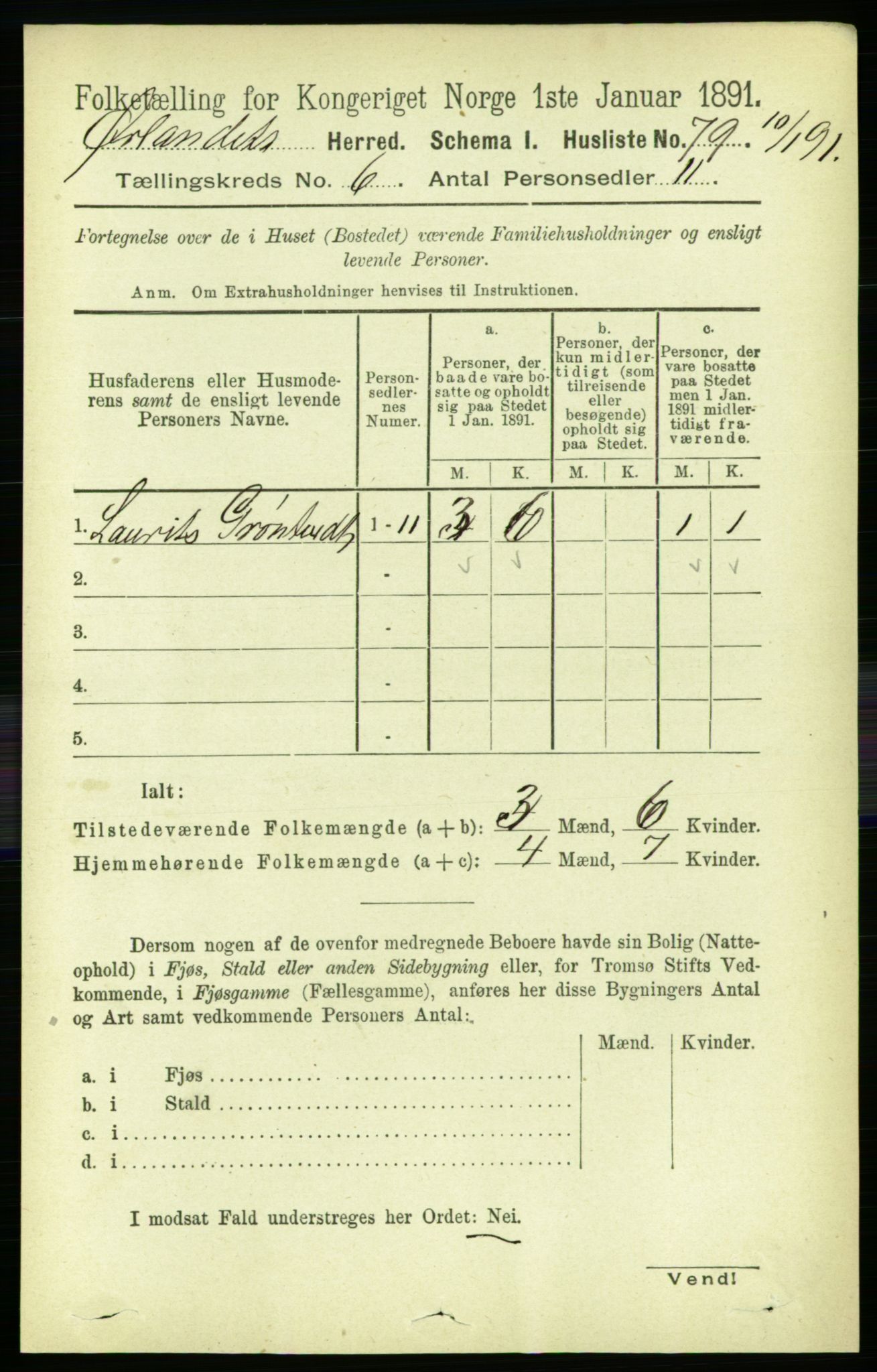 RA, 1891 census for 1621 Ørland, 1891, p. 1835