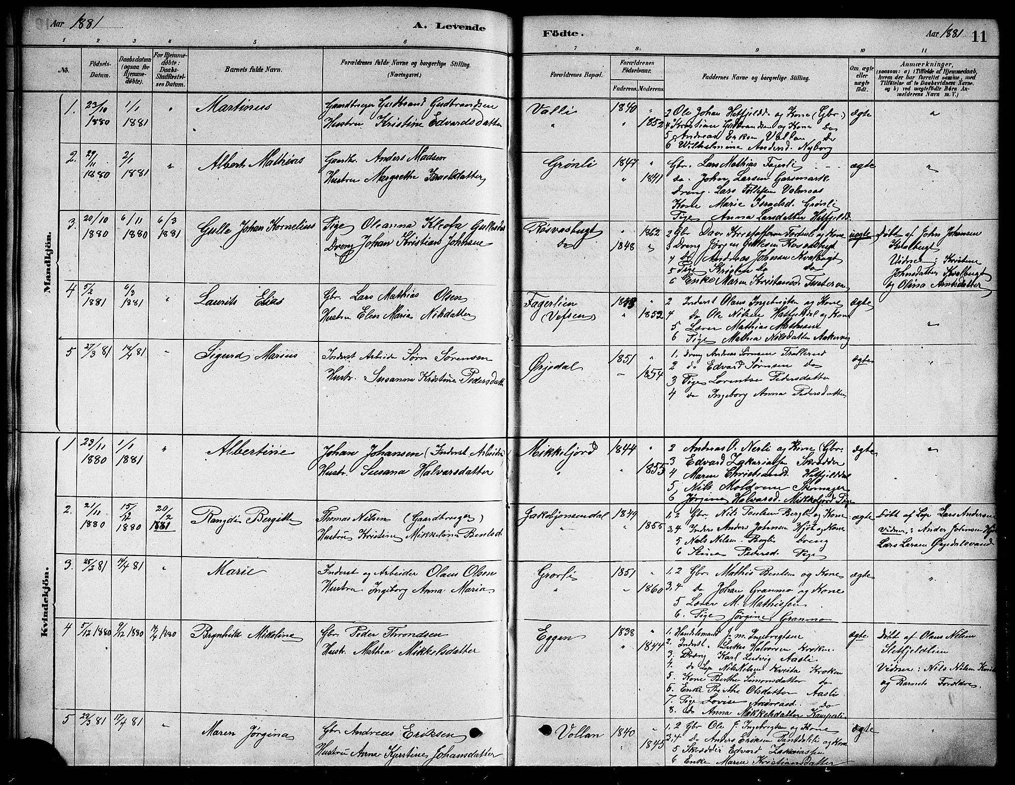 Ministerialprotokoller, klokkerbøker og fødselsregistre - Nordland, SAT/A-1459/823/L0330: Parish register (copy) no. 823C02, 1879-1916, p. 11