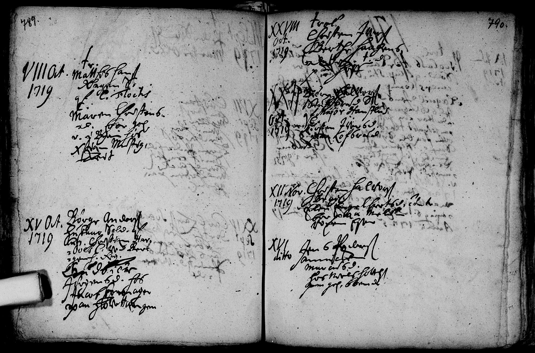 Aker prestekontor kirkebøker, AV/SAO-A-10861/F/L0002: Parish register (official) no. 2, 1714-1720, p. 789-790