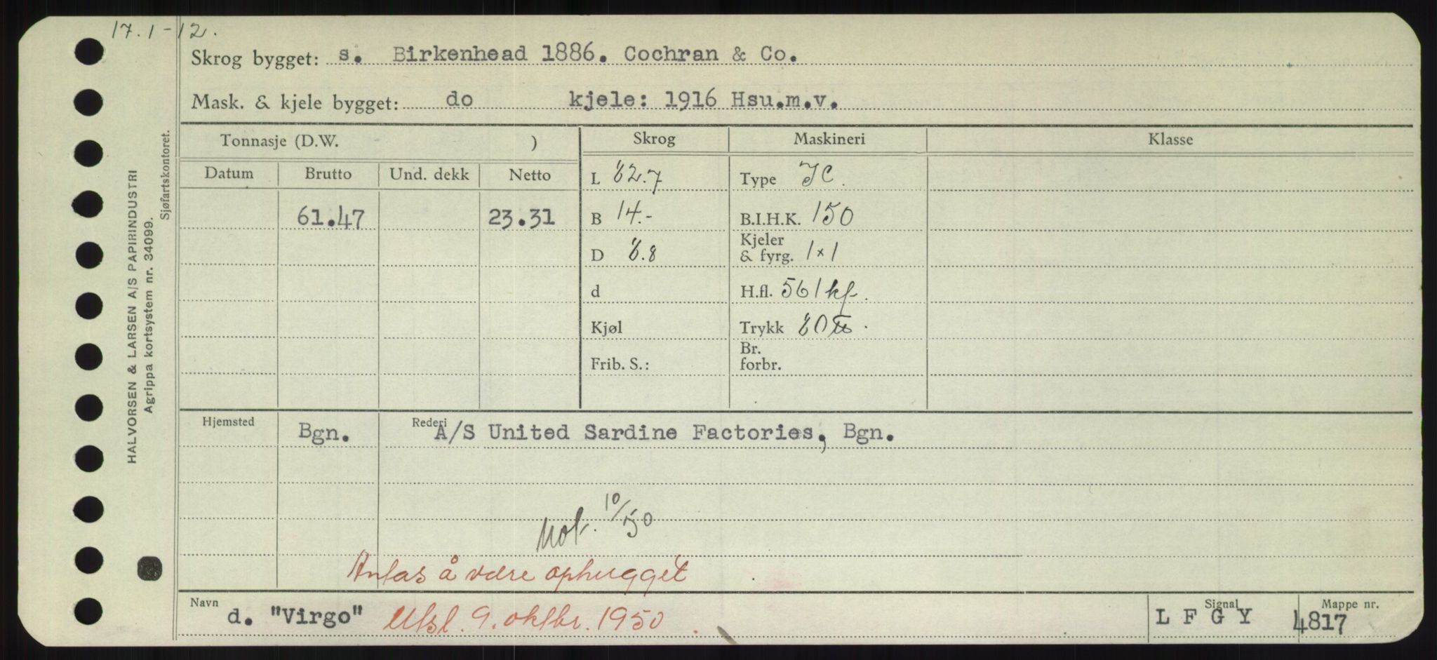 Sjøfartsdirektoratet med forløpere, Skipsmålingen, RA/S-1627/H/Hd/L0042: Fartøy, Vi-We, p. 47