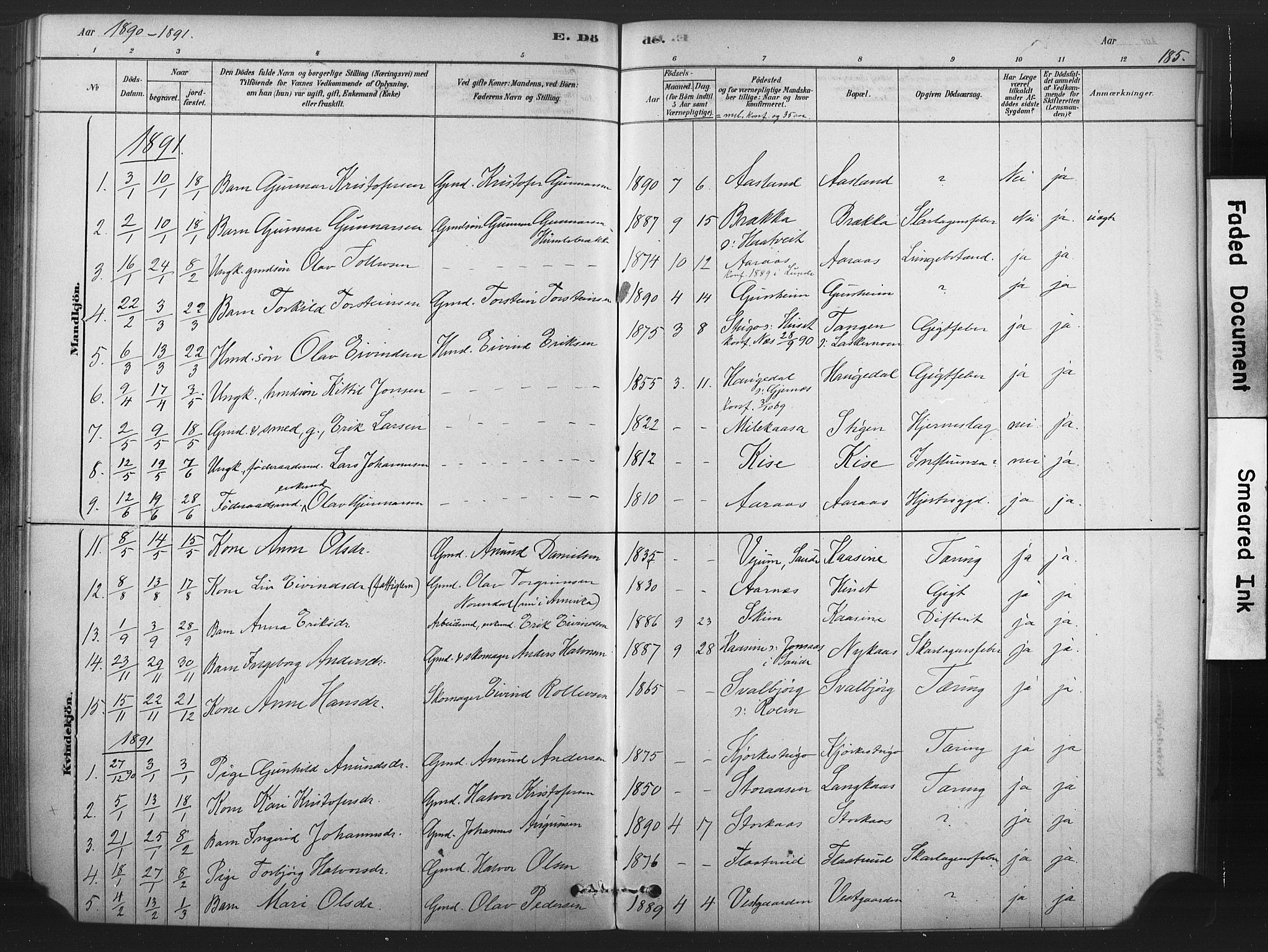 Sauherad kirkebøker, AV/SAKO-A-298/F/Fb/L0002: Parish register (official) no. II 2, 1878-1901, p. 185