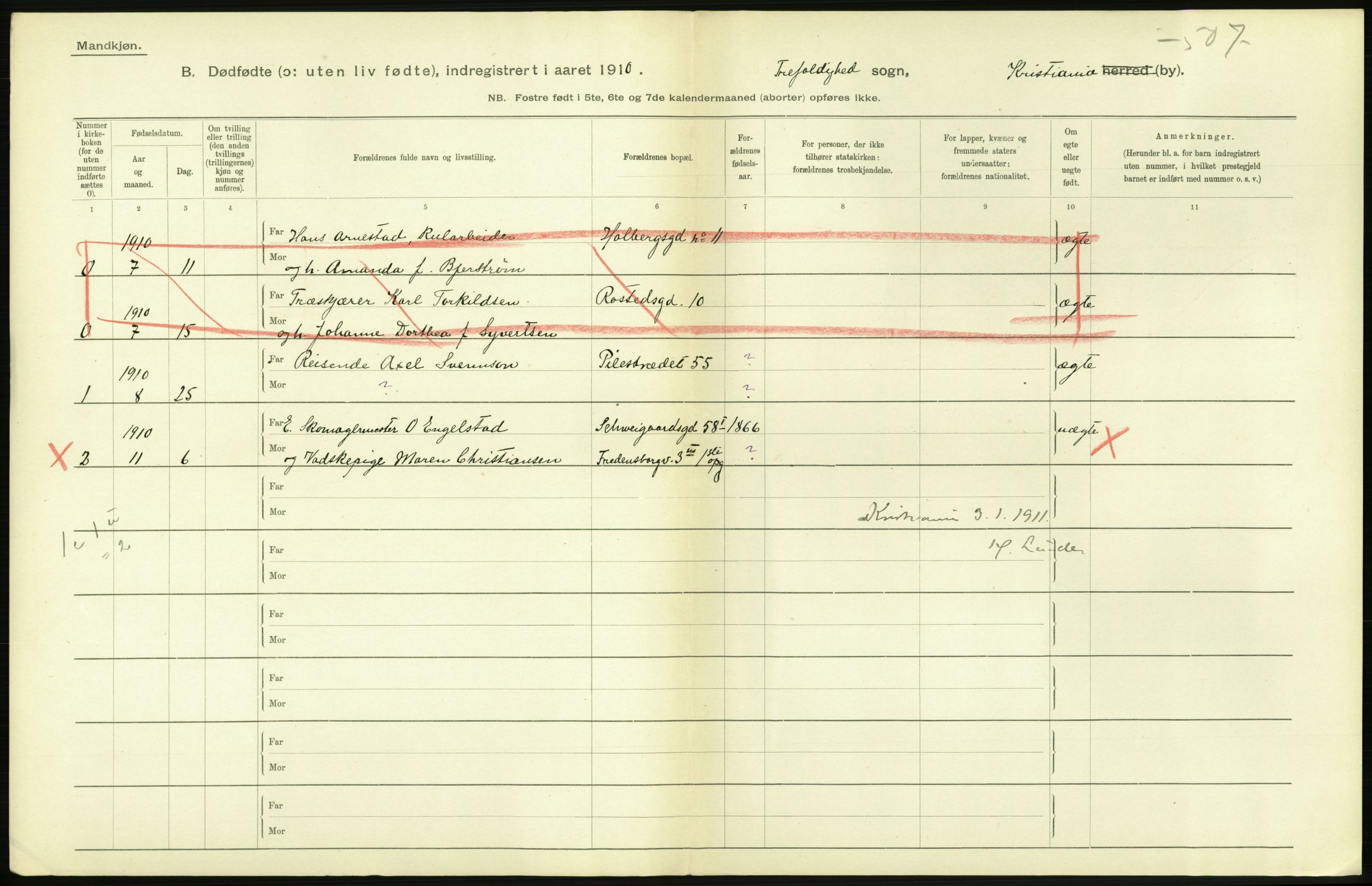 Statistisk sentralbyrå, Sosiodemografiske emner, Befolkning, AV/RA-S-2228/D/Df/Dfa/Dfah/L0009: Kristiania: Gifte og dødfødte., 1910, p. 768