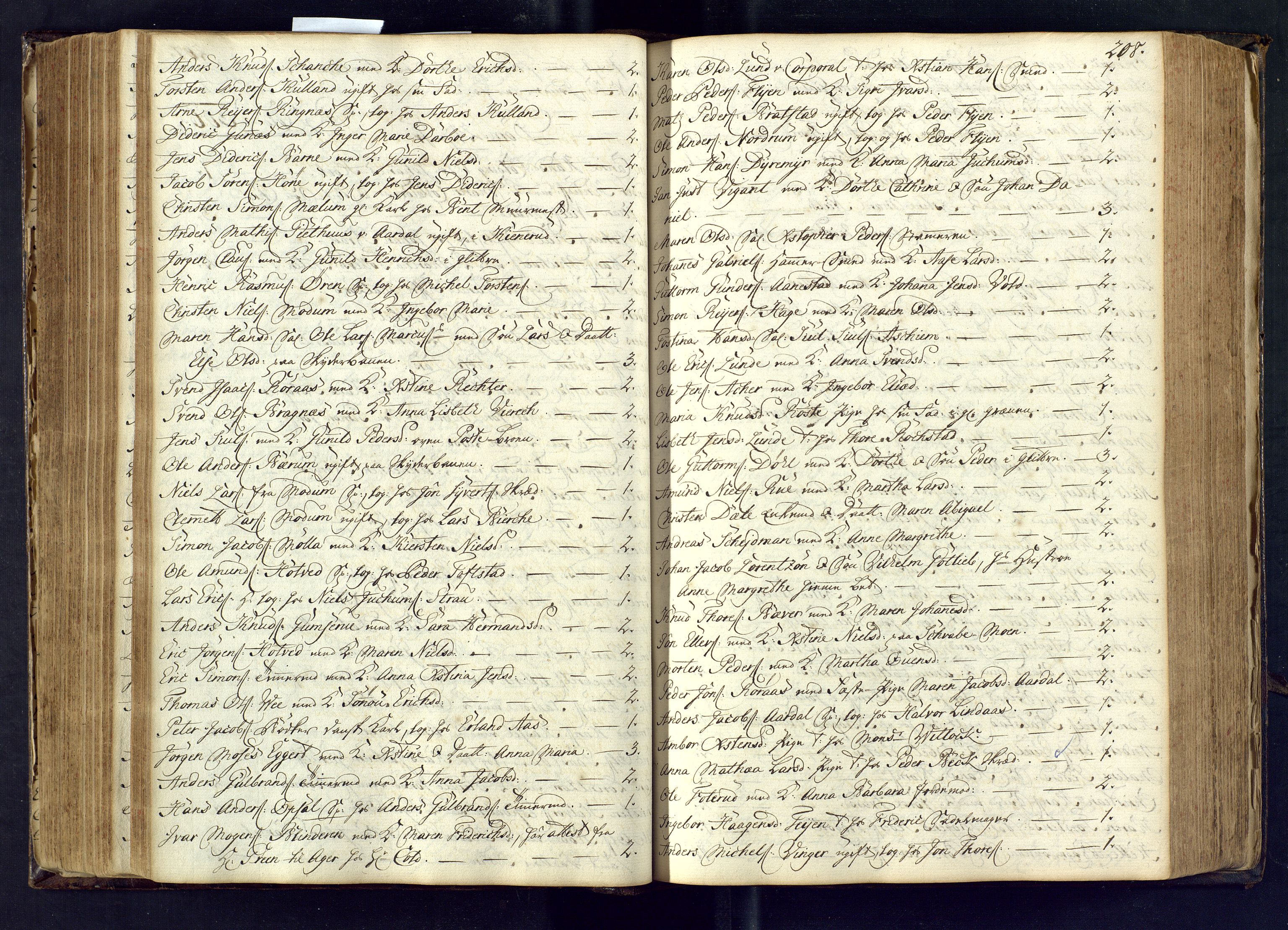 Kongsberg kirkebøker, AV/SAKO-A-22/M/Ma/L0003: Communicants register no. 3, 1745-1750, p. 208