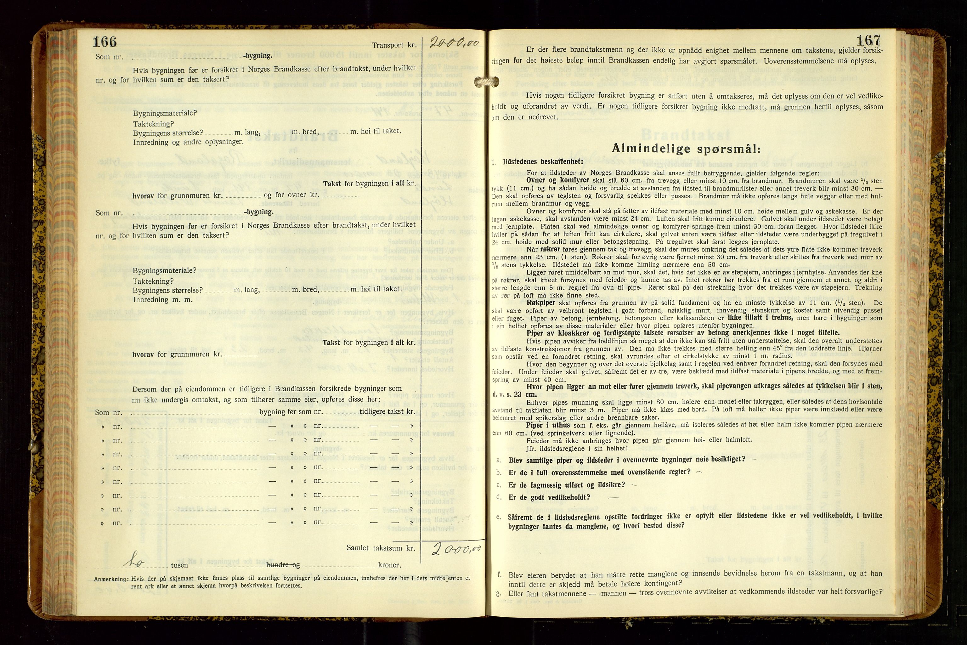 Høyland/Sandnes lensmannskontor, AV/SAST-A-100166/Gob/L0008: "Branntakstprotokoll", 1940-1952, p. 166-167