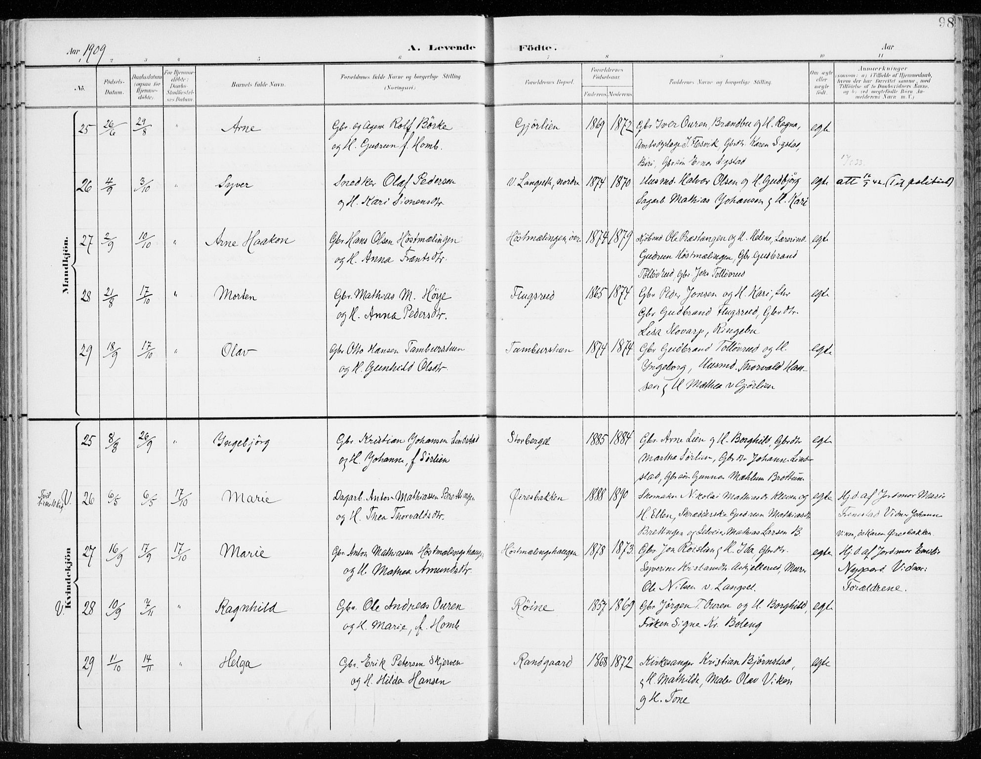 Fåberg prestekontor, AV/SAH-PREST-086/H/Ha/Haa/L0011: Parish register (official) no. 11, 1899-1913, p. 98