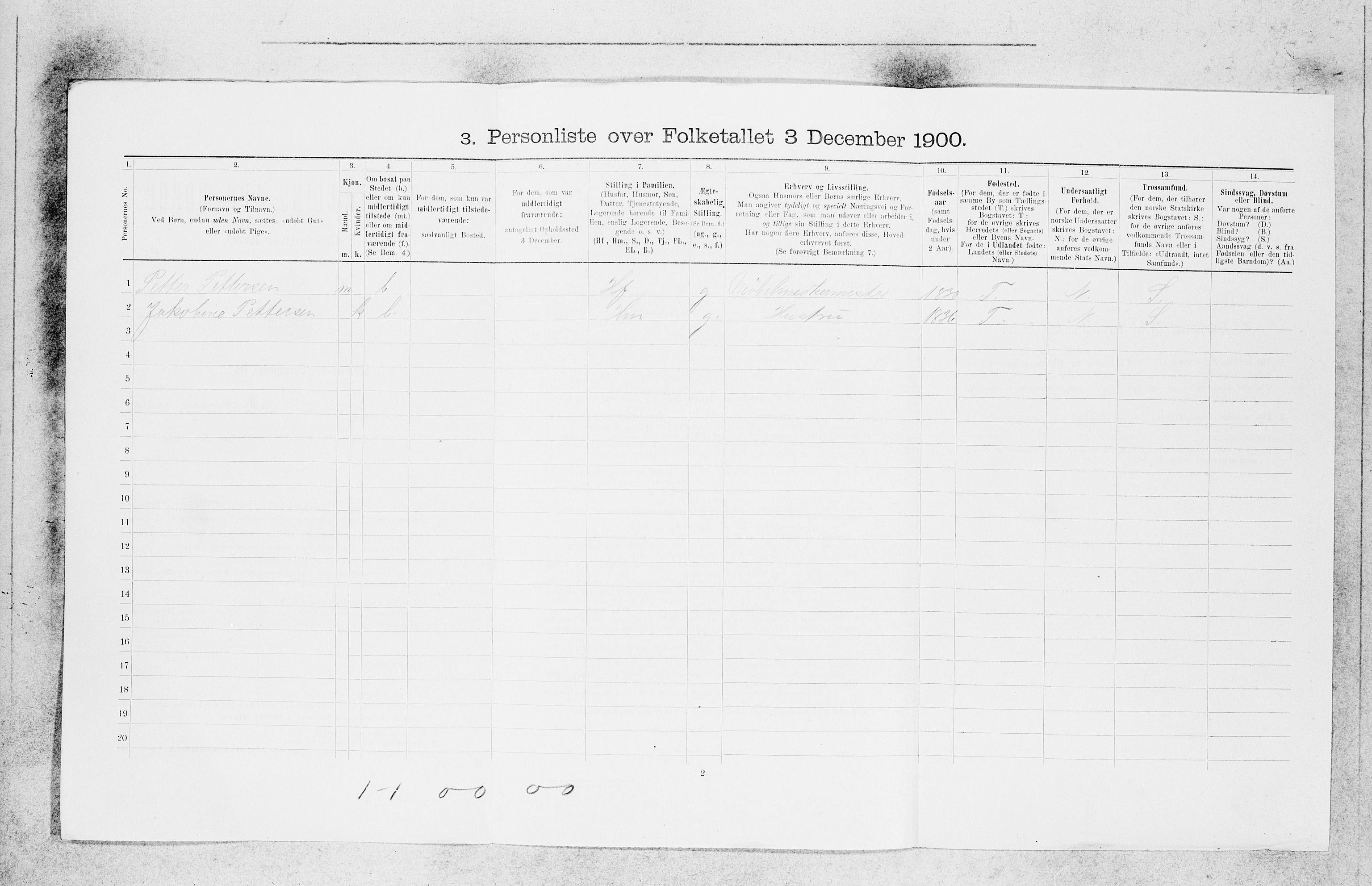 SAB, 1900 census for Bergen, 1900, p. 24991