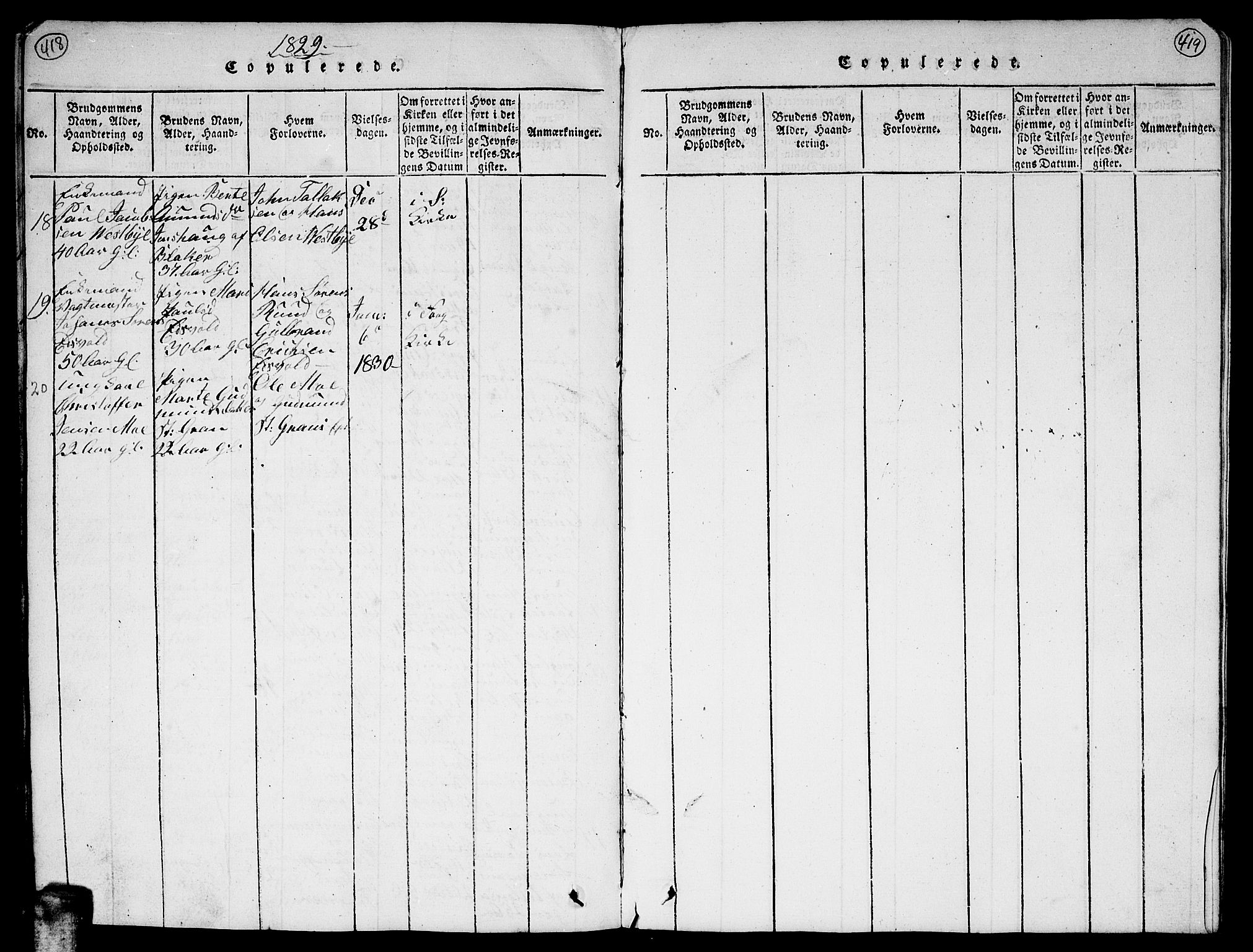 Sørum prestekontor Kirkebøker, AV/SAO-A-10303/G/Ga/L0001: Parish register (copy) no. I 1, 1814-1829, p. 418-419