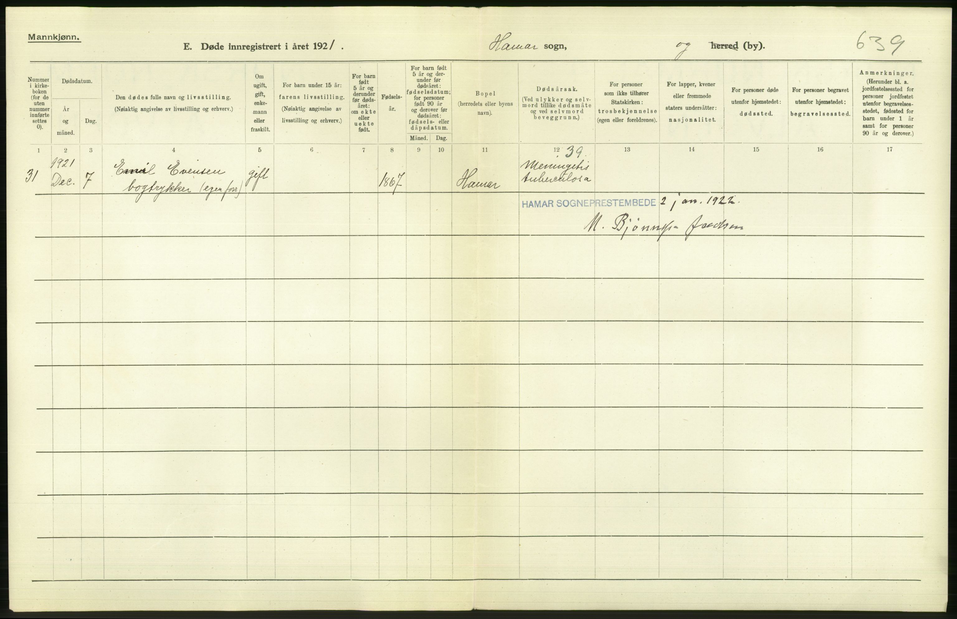 Statistisk sentralbyrå, Sosiodemografiske emner, Befolkning, AV/RA-S-2228/D/Df/Dfc/Dfca/L0015: Hedemark fylke: Levendefødte menn og kvinner. Byer, 1921, p. 760