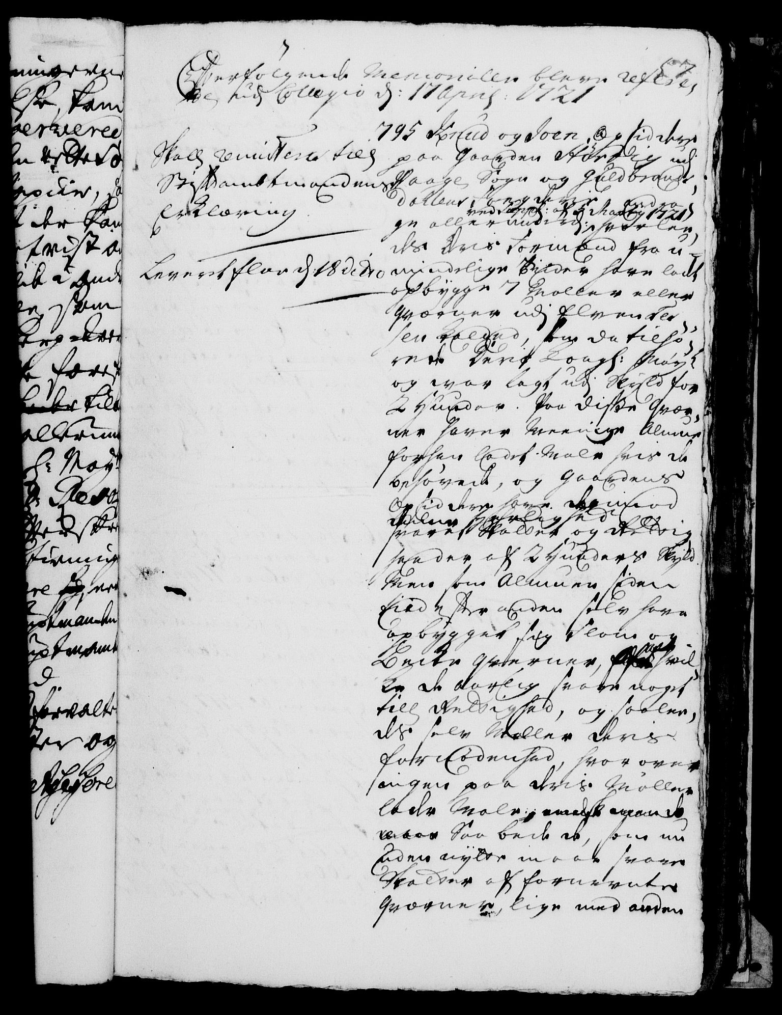 Rentekammeret, Kammerkanselliet, RA/EA-3111/G/Gh/Gha/L0004: Norsk ekstraktmemorialprotokoll, sak. 766-941 (merket RK 53.49), 1721, p. 57