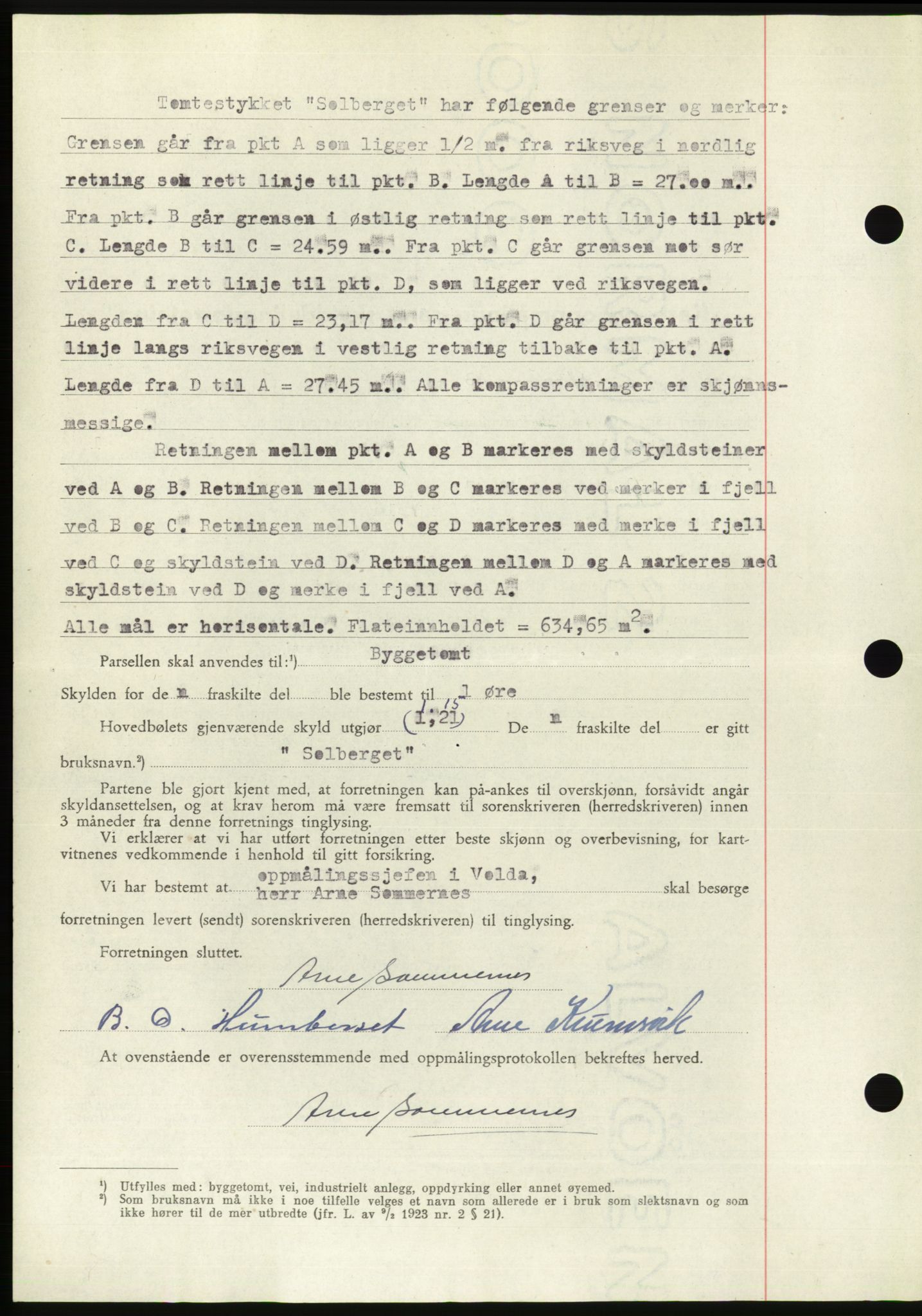 Søre Sunnmøre sorenskriveri, AV/SAT-A-4122/1/2/2C/L0083: Mortgage book no. 9A, 1948-1949, Diary no: : 1383/1948