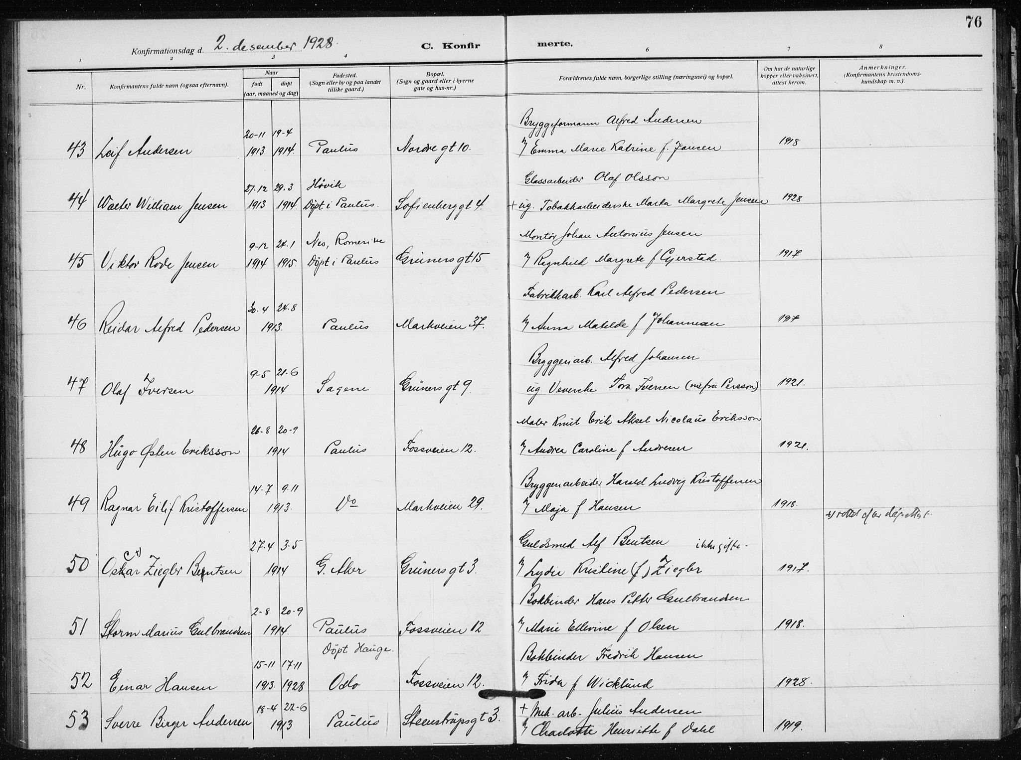 Hauge prestekontor Kirkebøker, SAO/A-10849/F/Fa/L0002: Parish register (official) no. 2, 1917-1938, p. 76