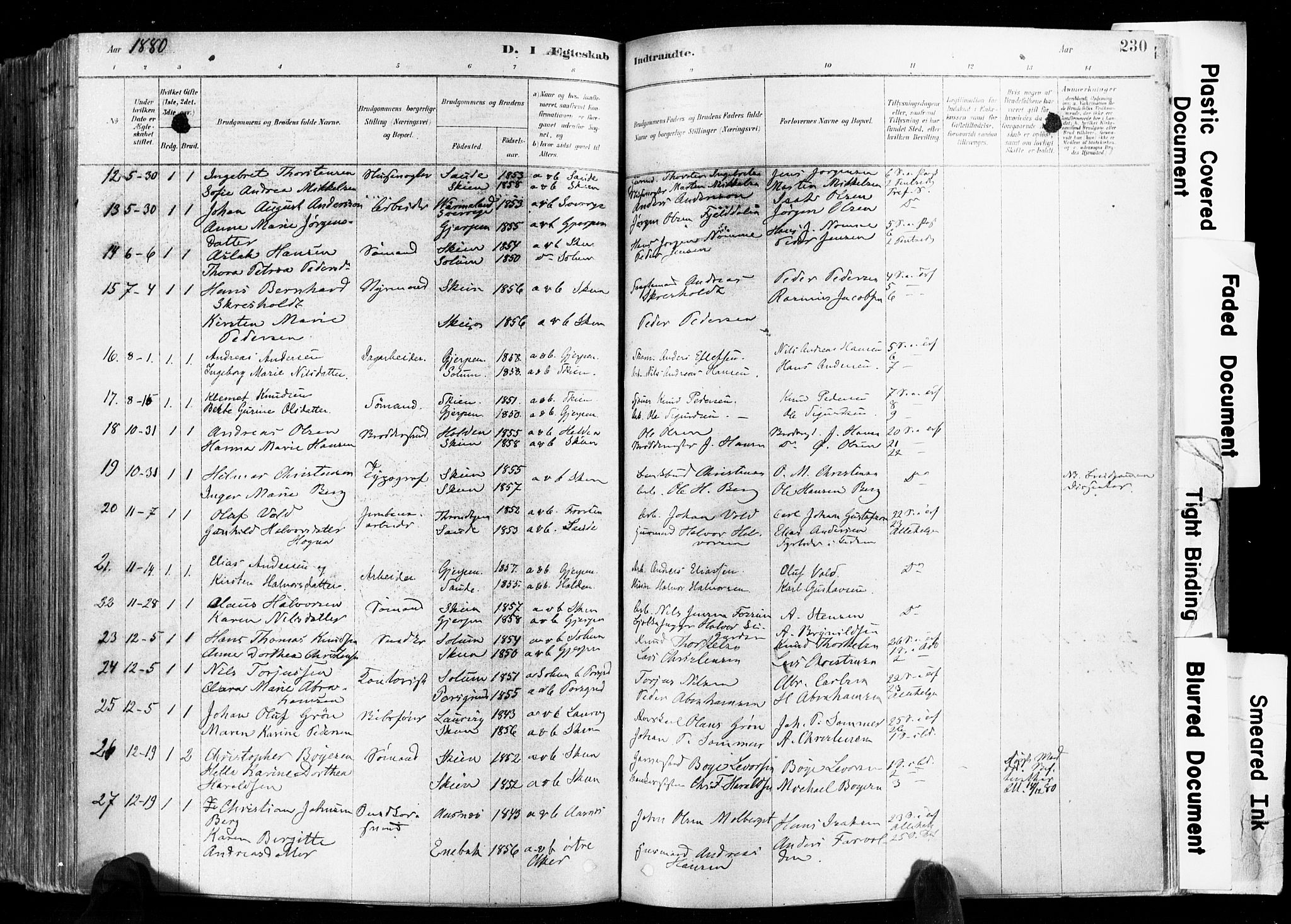 Skien kirkebøker, SAKO/A-302/F/Fa/L0009: Parish register (official) no. 9, 1878-1890, p. 230