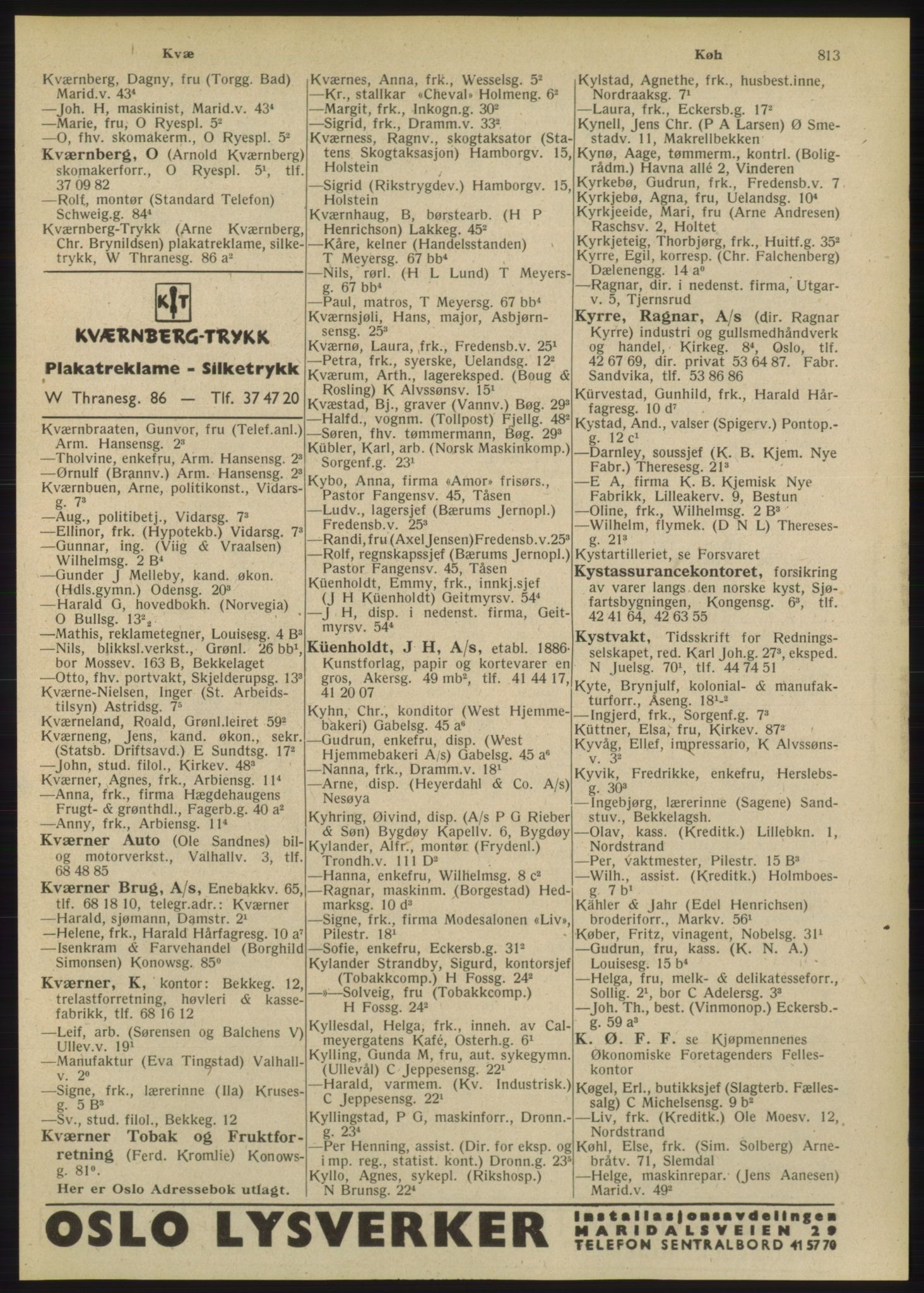Kristiania/Oslo adressebok, PUBL/-, 1948, p. 813