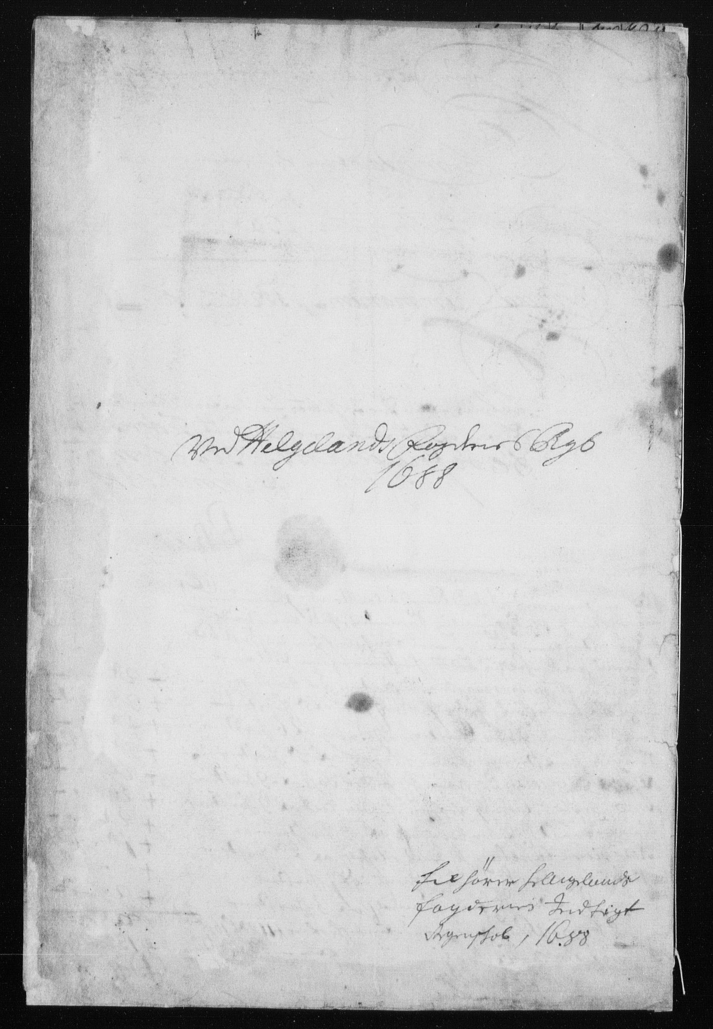 Rentekammeret inntil 1814, Reviderte regnskaper, Stiftamtstueregnskaper, Trondheim stiftamt og Nordland amt, AV/RA-EA-6044/R/Rh/L0011: Nordland amt, 1688